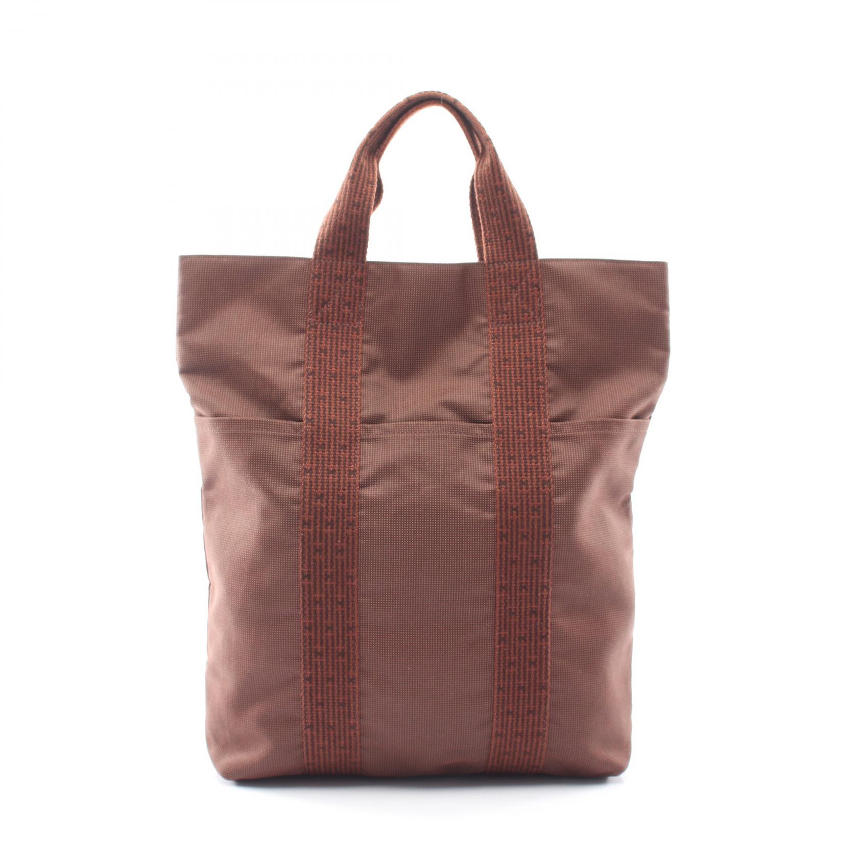 【20%OFFクーポン 7/26 9:59〆】エルメス HERMES エールライン カバス トートバッグ バッグ ナイロンキャンバス メンズ レディース ブラウン系 【中古】｜Brandoff銀座