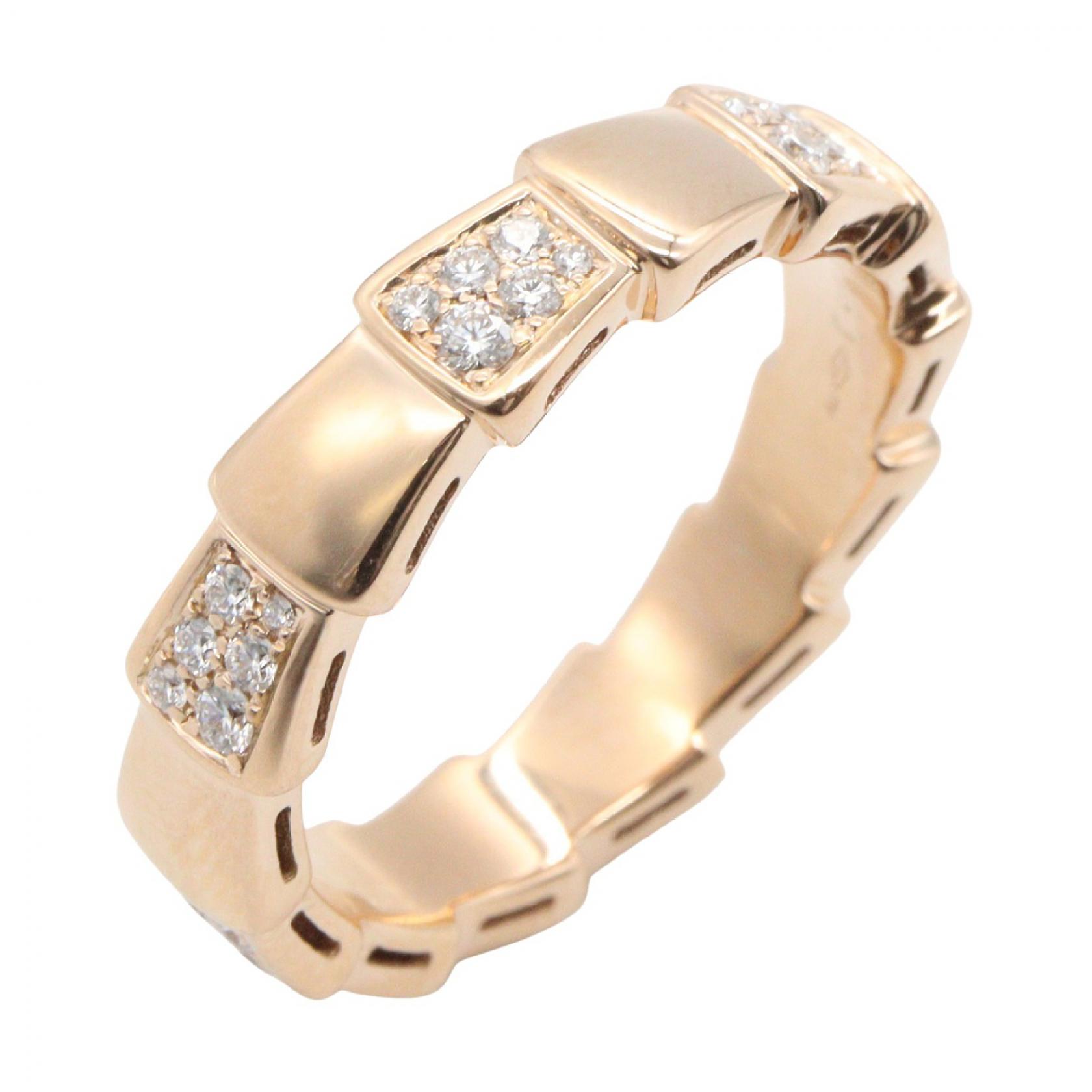 【10%OFFクーポン 7/26 9:59〆】 ブルガリ BVLGARI セルペンティ ヴァイパー リング ダイヤ リング・指輪 ジュエリー K18PG(ピンクゴールド) ダイヤモンド メンズ レディース ゴールド系 / クリア系 【中古】|Brandoff銀座