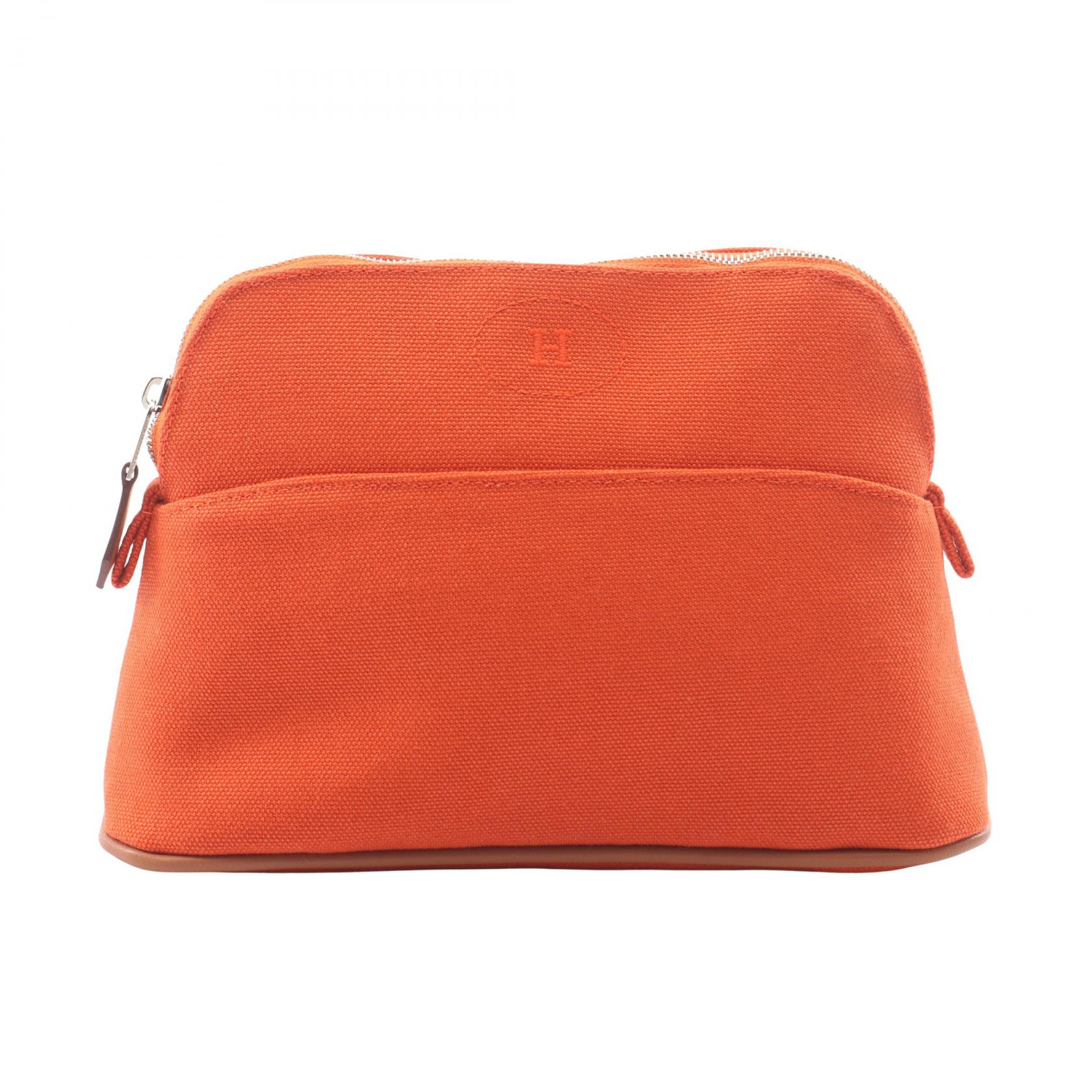 【10%OFFクーポン 7/26 9:59〆】 エルメス HERMES ボリードポーチ ミニ オランジュ フー ポーチ バッグ キャンバス レディース オレンジ系 H104773M 02 【中古】|Brandoff銀座