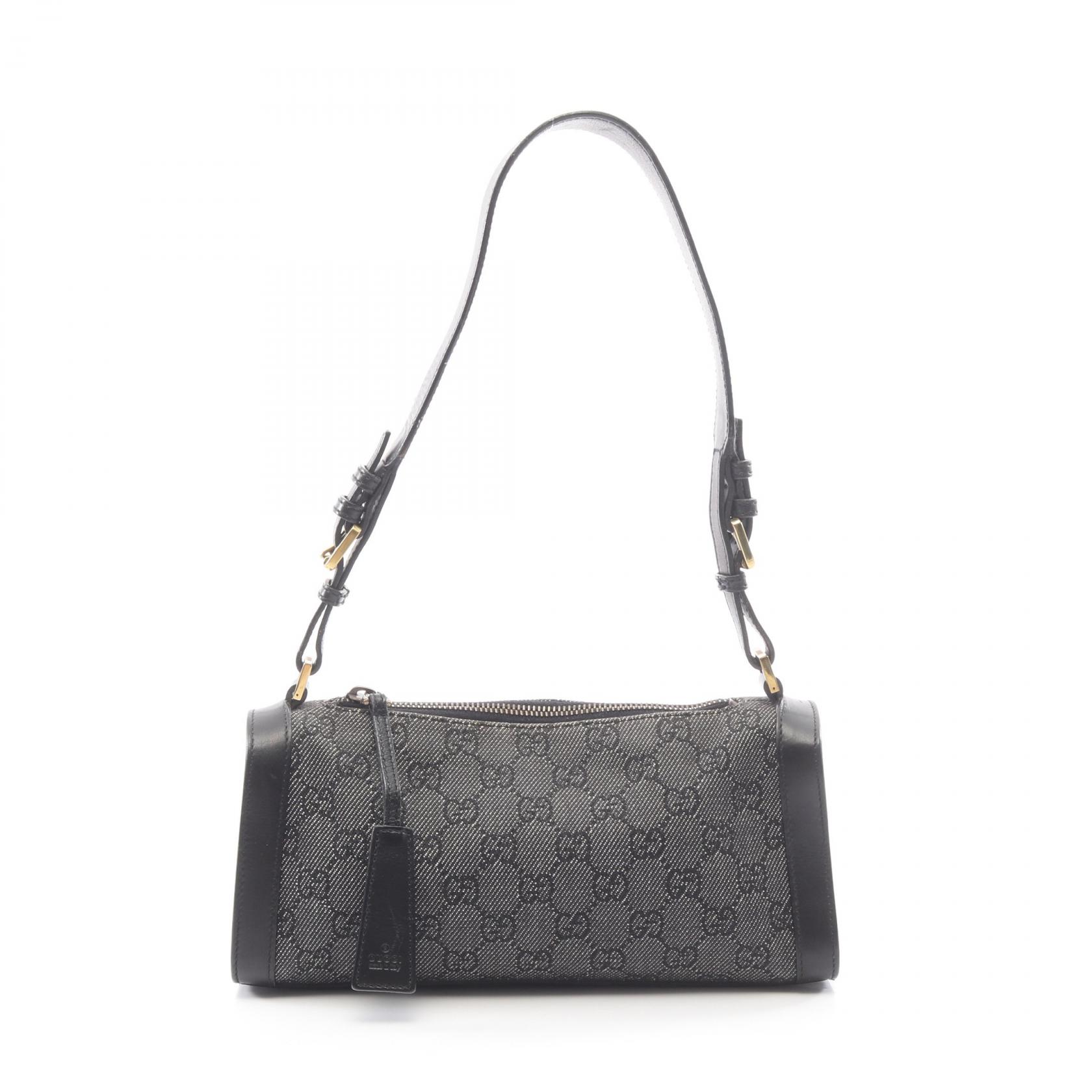 【15%OFFクーポン 7/26 9:59〆】グッチ GUCCI GG柄 ショルダーバッグ バッグ デニム レディース ブラック系 92707 【中古】|Brandoff銀座