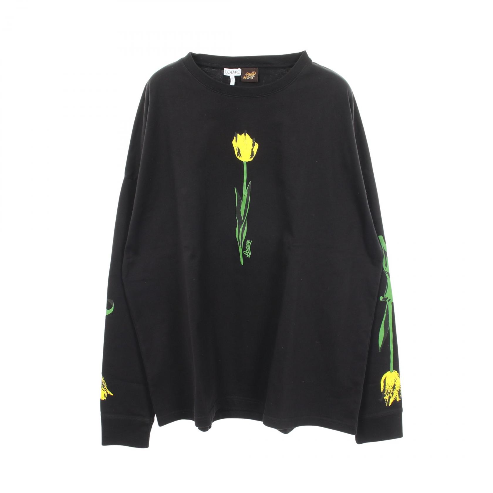 ロエベ LOEWE PAULA'S IBIZA チューリップ 長袖Tシャツ 衣料品 トップス コットン メンズ ブラック系 / イエロー系 / グリーン系 【中古】｜Brandoff銀座