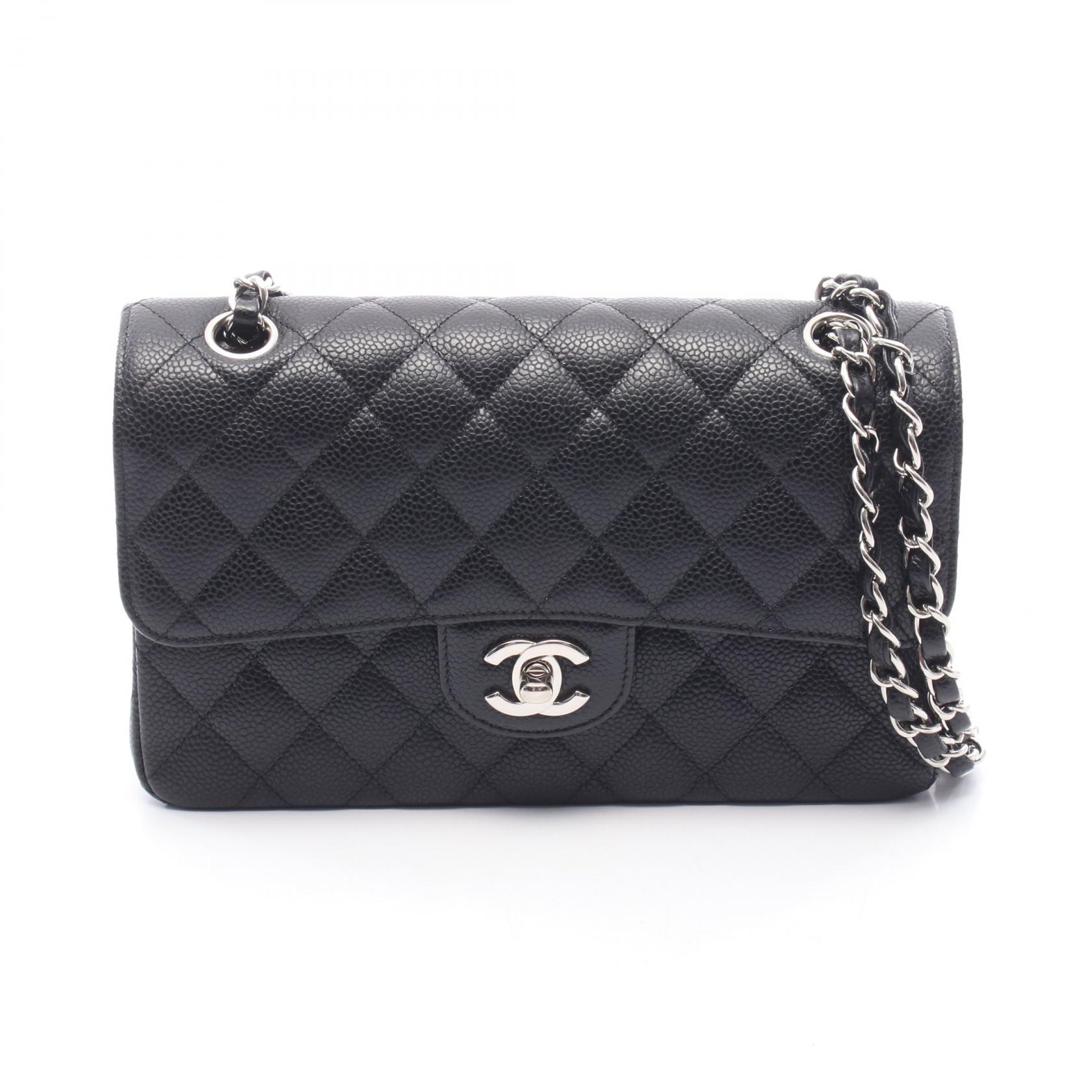 【15%OFFクーポン 7/26 9:59〆】シャネル CHANEL マトラッセ Wフラップ ショルダーバッグ バッグ キャビアスキン(グレインドカーフ) レディース ブラック系 A01113 【中古】｜Brandoff銀座