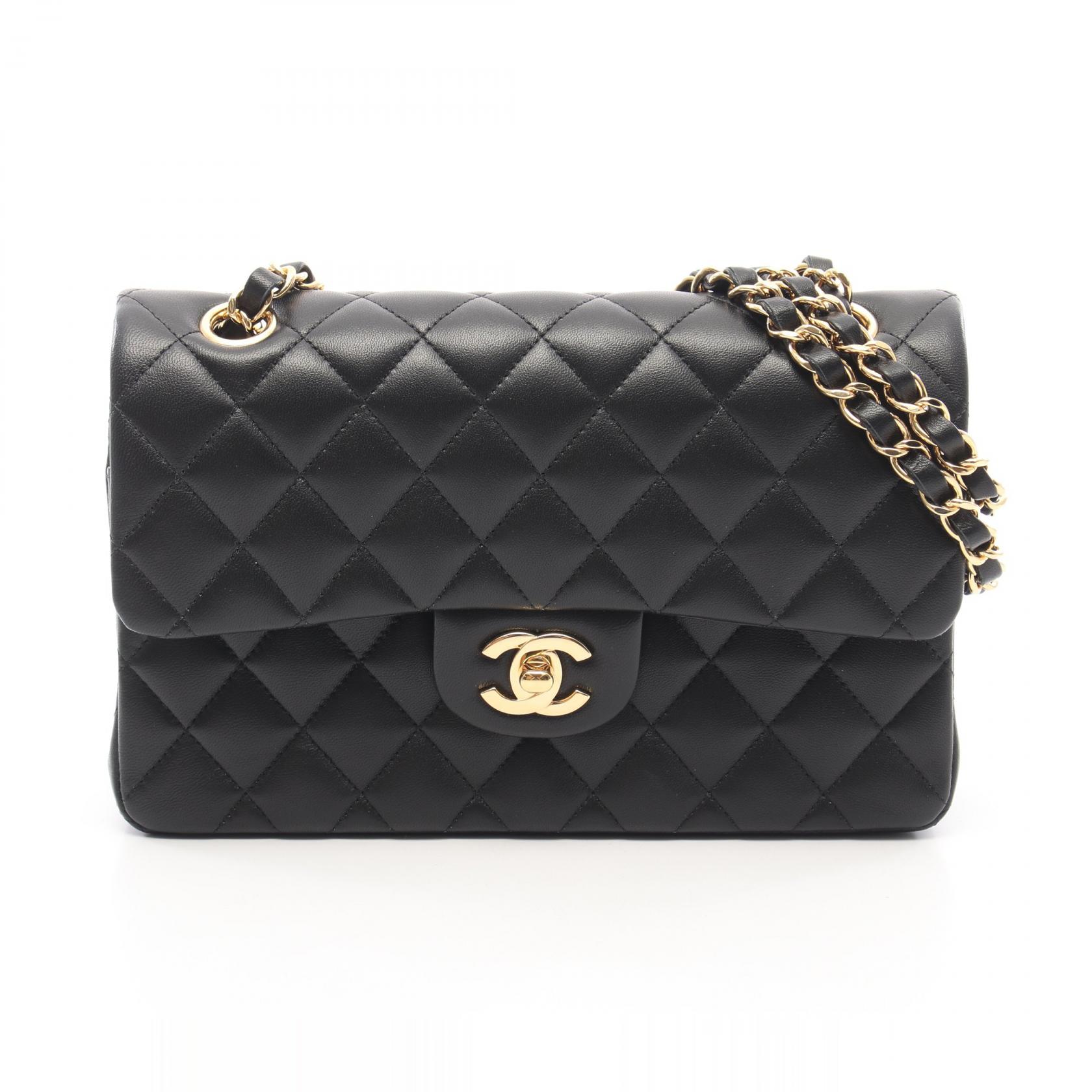 【15%OFFクーポン 7/26 9:59〆】シャネル CHANEL マトラッセ Wフラップ ショルダーバッグ バッグ ラムスキン(羊革) レディース ブラック系 A01113 【中古】|Brandoff銀座