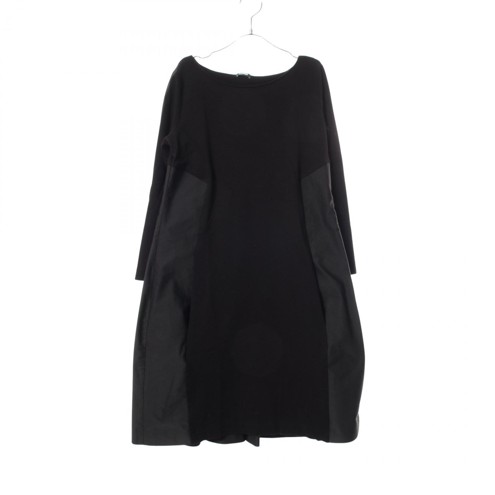 【10%OFFクーポン 7/26 9:59〆】 ジルサンダーネイビー JIL SANDER NAVY 切替 プリーツ 長袖 ワンピース 衣料品 トップス レーヨン ポリエステル レディース ブラック系 【中古】｜Brandoff銀座