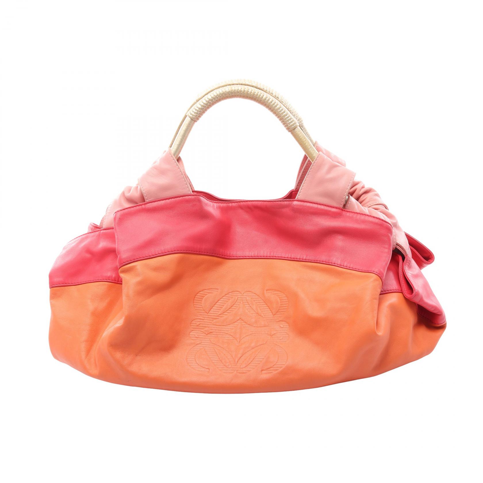 【15%OFFクーポン 7/26 9:59〆】ロエベ LOEWE ナッパアイレ ハンドバッグ バッグ レザー レディース オレンジ系 / ピンク系 【中古】｜Brandoff銀座