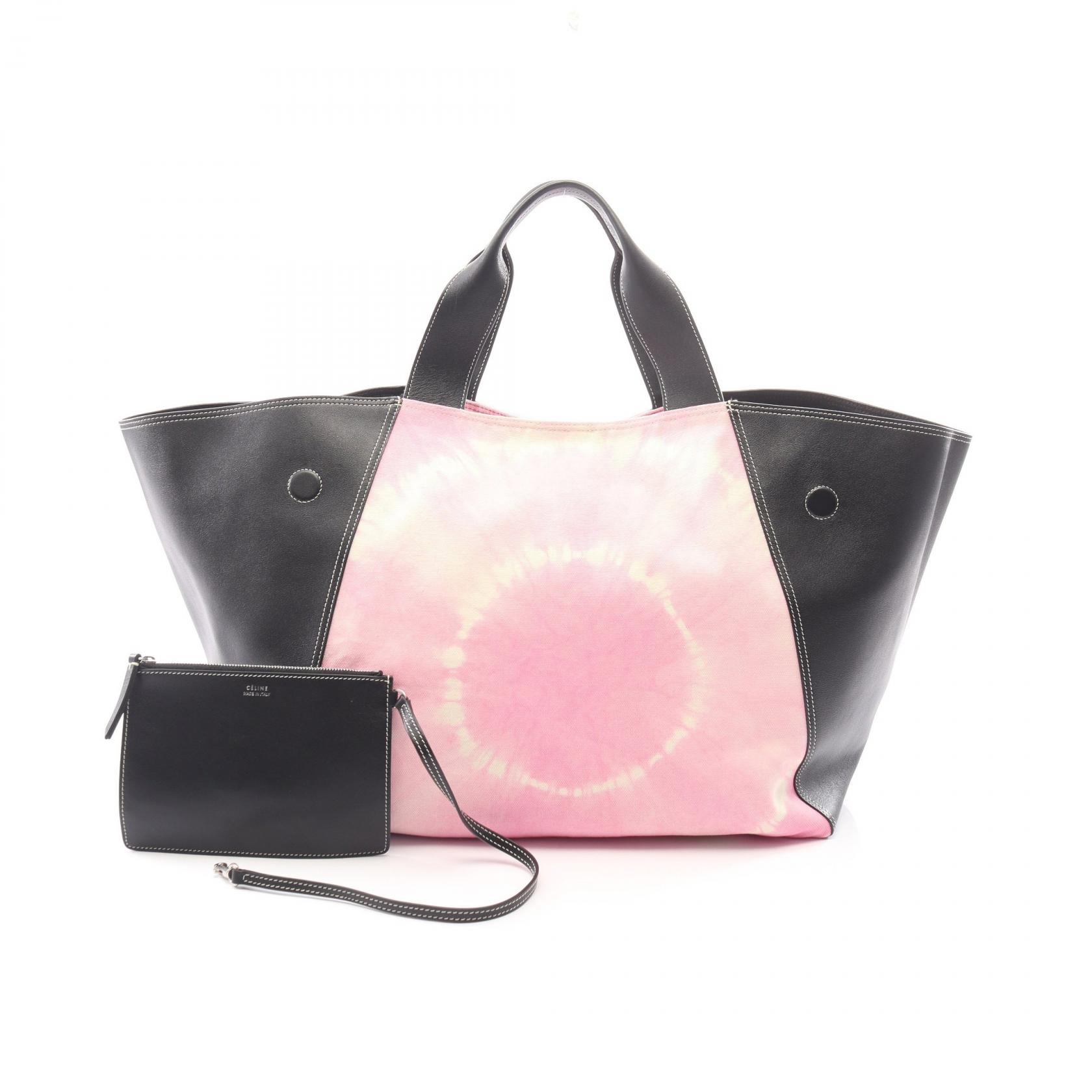 セリーヌ CELINE タイダイ トートバッグ バッグ キャンバス レザー レディース ブラック系 / ピンク系 / ホワイト系 【中古】｜Brandoff銀座