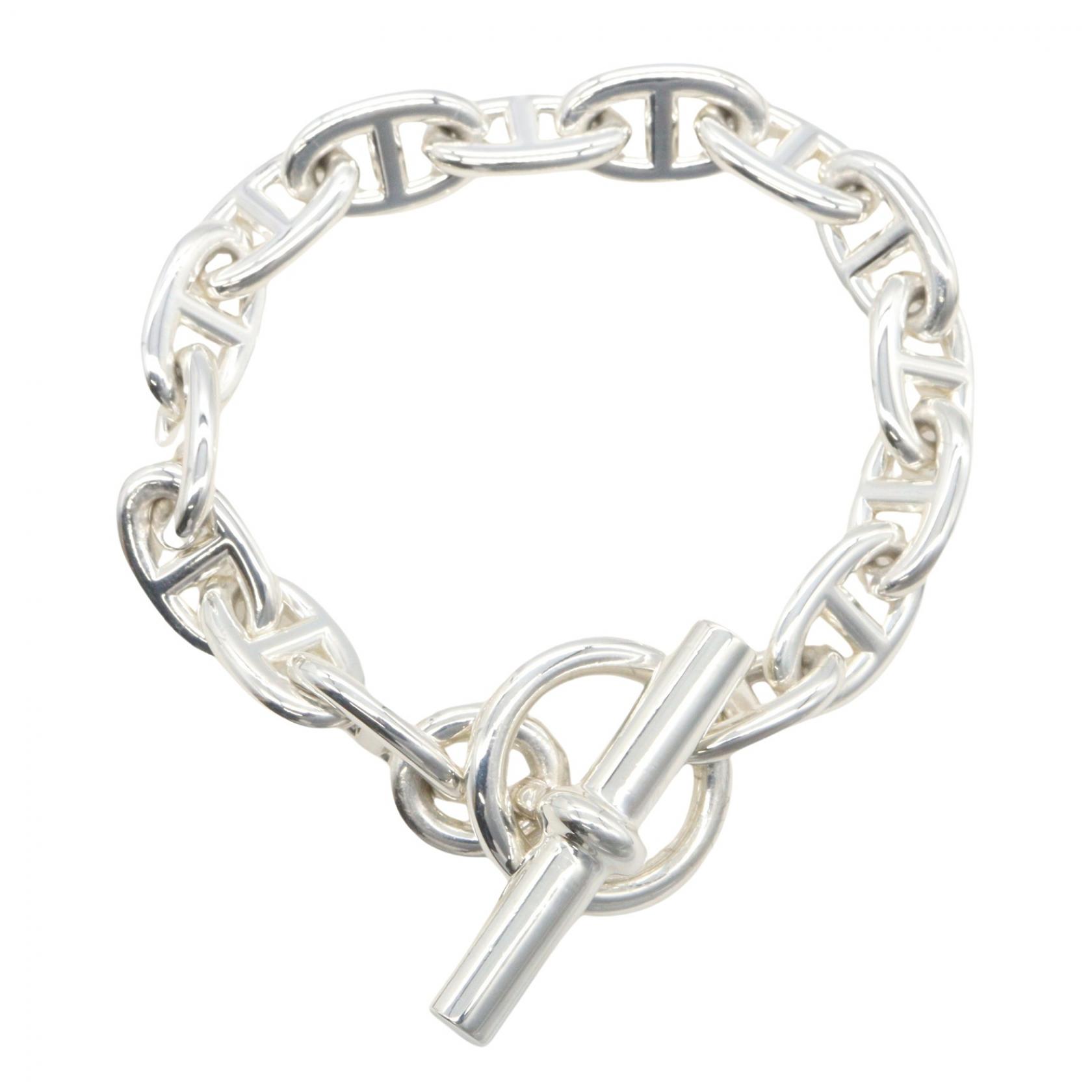 【10%OFFクーポン 7/26 9:59〆】 エルメス HERMES シェーヌダンクル MM 15コマ ブレスレット ブレスレット アクセサリー シルバー925 レディース シルバー系 【中古】｜Brandoff銀座