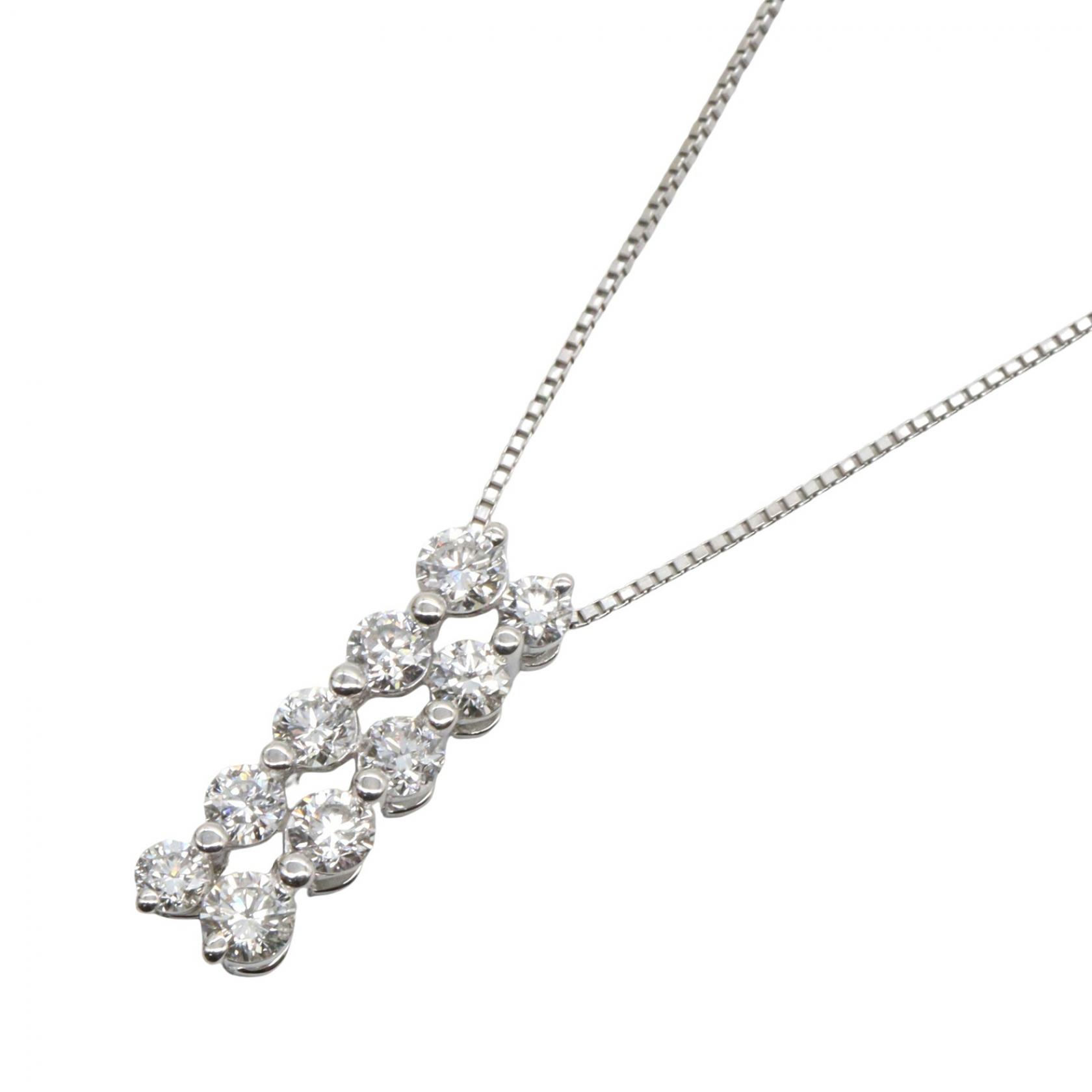 【10%OFFクーポン 7/26 9:59〆】 ジュエリー JEWELRY ダイヤモンド ネックレス ネックレス ジュエリー K18WG(ホワイトゴールド) ダイヤモンド レディース シルバー系 / クリア系 ダイヤ 4.4g 【中古】|Brandoff銀座