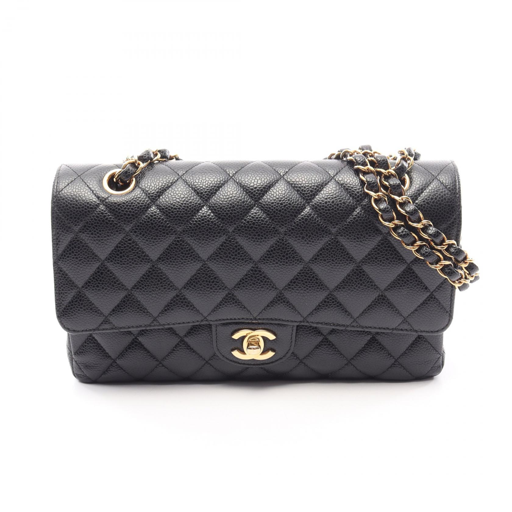 【15%OFFクーポン 7/26 9:59〆】シャネル CHANEL マトラッセ Wフラップ ショルダーバッグ バッグ カーフ(牛革) レディース ブラック系 A01112 【中古】|Brandoff銀座