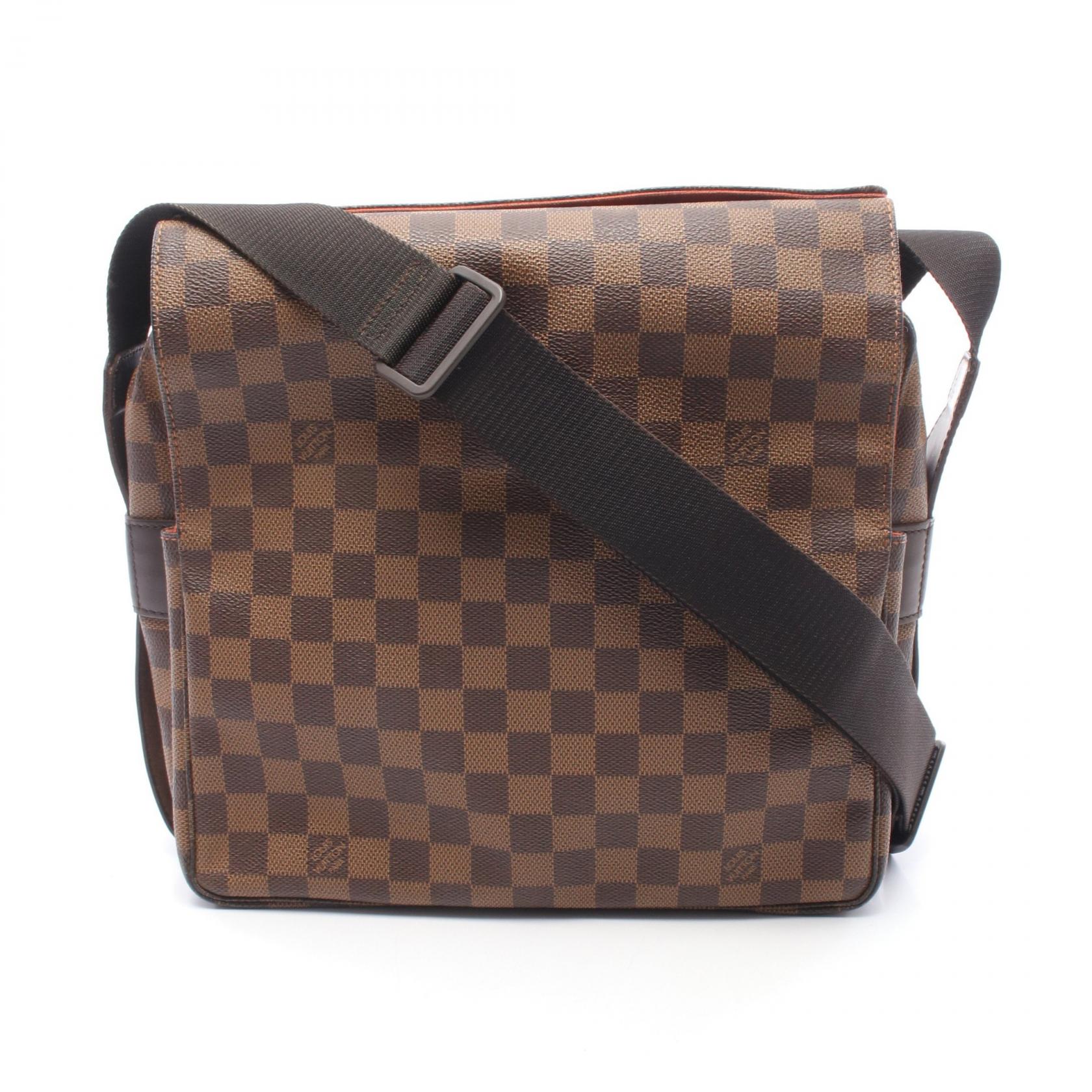 【10%OFFクーポン 7/26 9:59〆】 ルイ・ヴィトン LOUIS VUITTON ナヴィグリオ ダミエエベヌ ショルダーバッグ バッグ PVCコーティングキャンバス レザー ダミエ メンズ レディース ブラウン系 N45255 【中古】｜Brandoff銀座