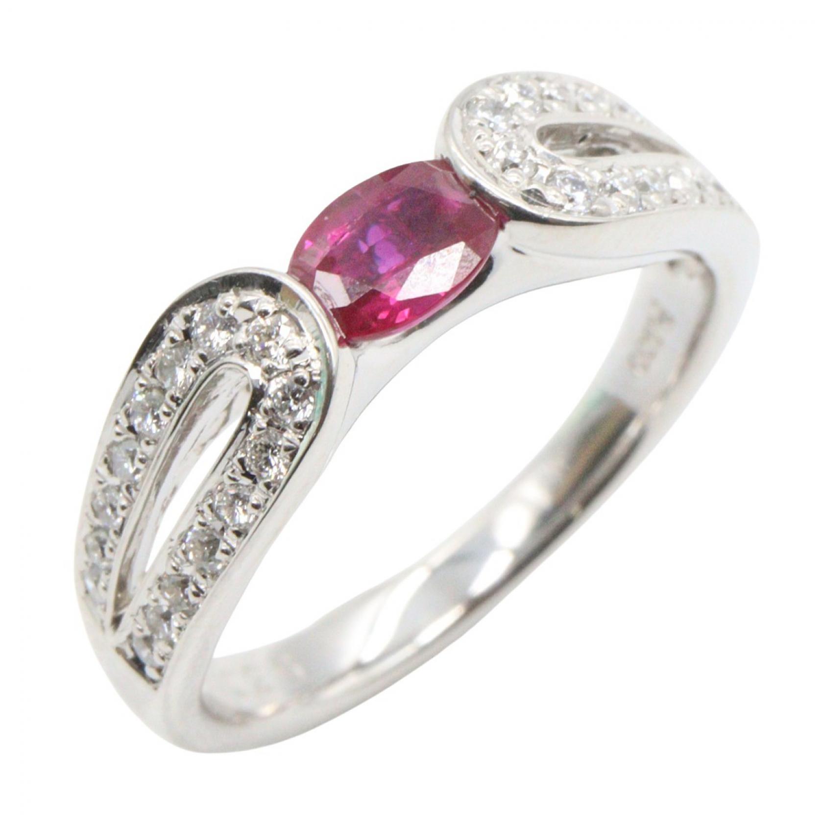 【10%OFFクーポン 7/26 9:59〆】 ジュエリー JEWELRY ルビー ダイヤモンド リング リング・指輪 ジュエリー Pt900プラチナ ダイヤモンド ルビー レディース シルバー系 / ピンク系 / クリア系 ルビー 6.5g 【中古】|Brandoff銀座