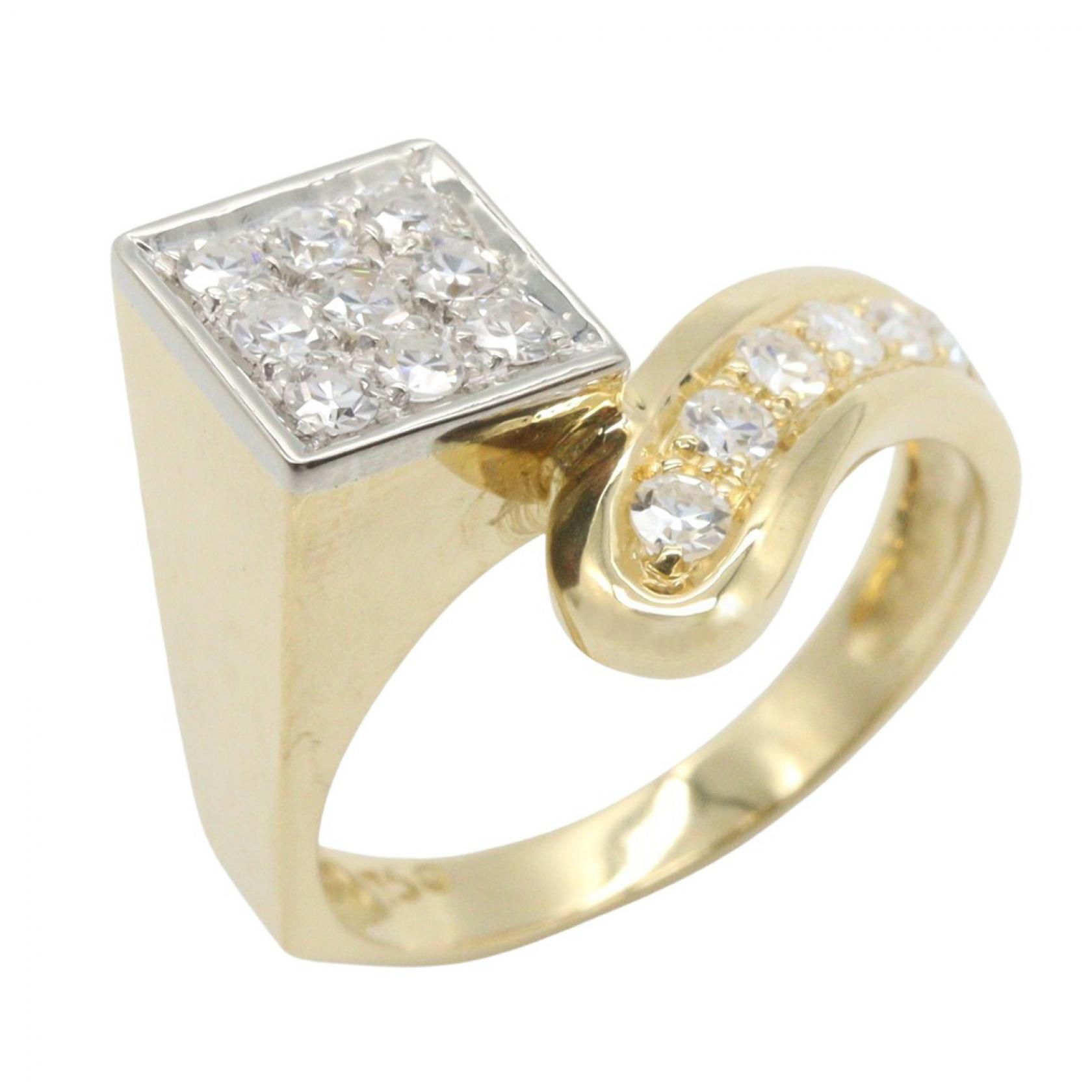 ジュエリー JEWELRY ダイヤモンド リング リング・指輪 ジュエリー K18（イエローゴールド） ダイヤモンド レディース ゴールド系 / クリア系 ﾀﾞｲﾔ 4.9g 【中古】｜Brandoff銀座