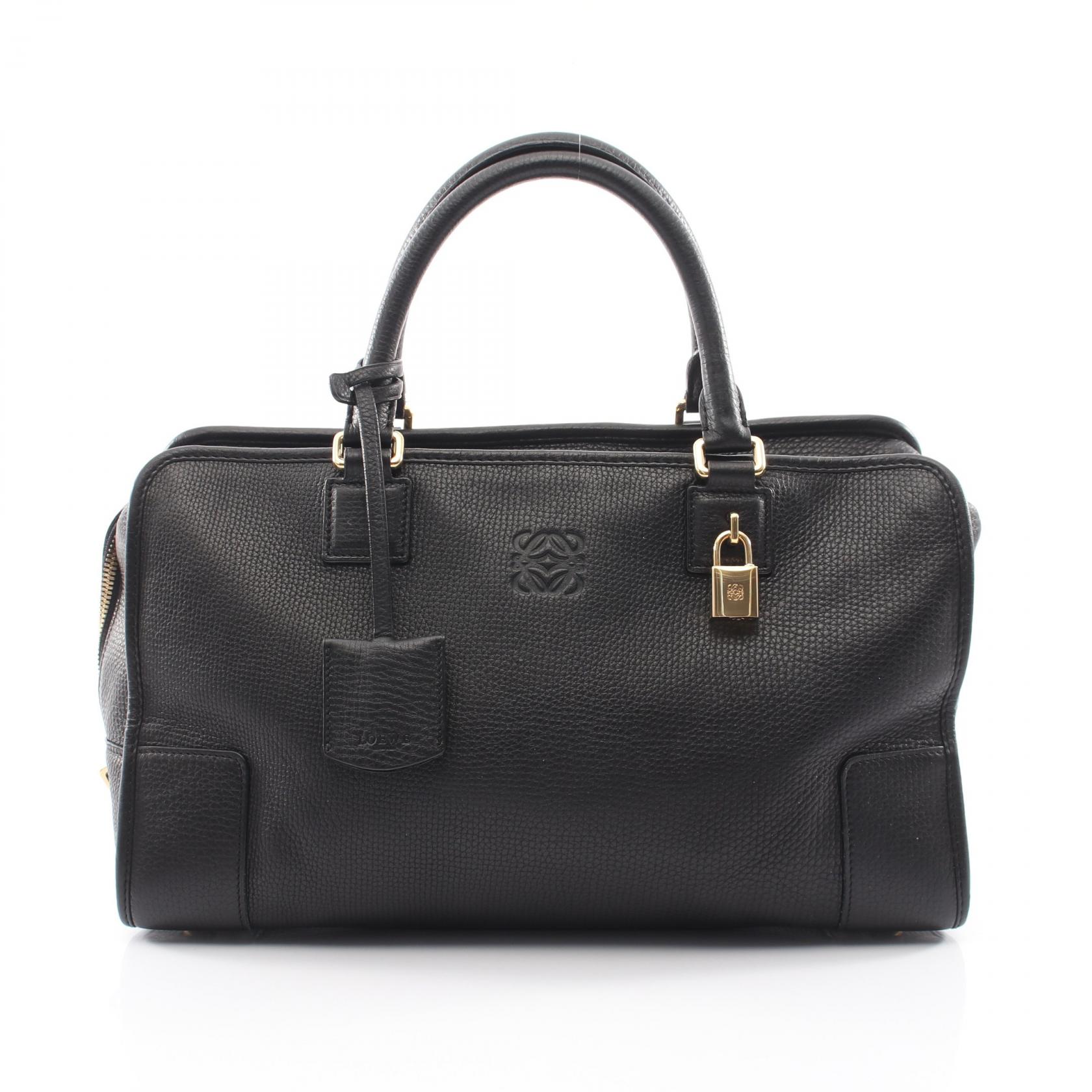 【10%OFFクーポン 7/26 9:59〆】 ロエベ LOEWE アマソナ36 ハンドバッグ バッグ レザー レディース ブラック系 【中古】｜Brandoff銀座