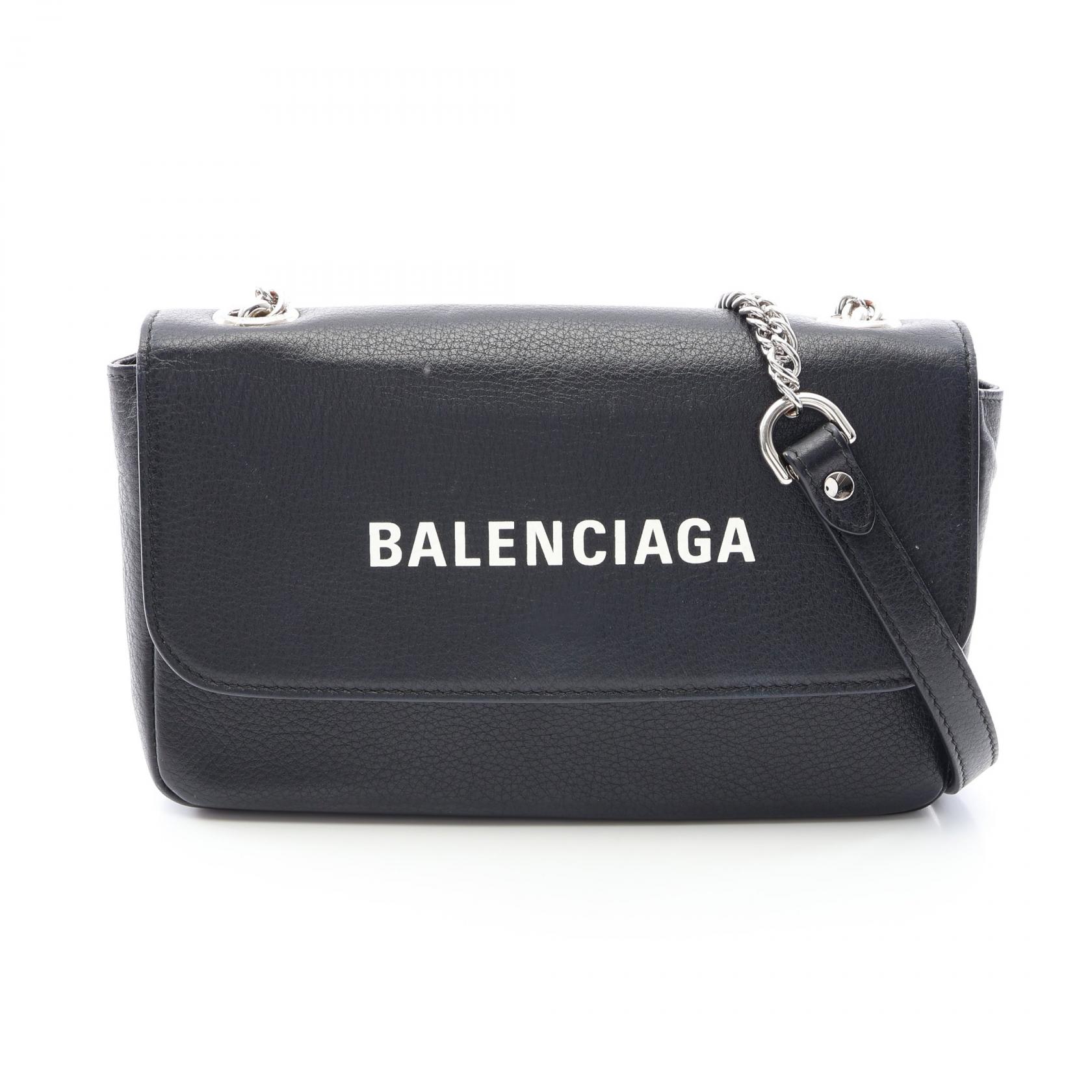 バレンシアガ BALENCIAGA エブリデイ チェーンウォレット ショルダーバッグ バッグ レザー レディース ブラック系 537387 【中古】｜Brandoff銀座
