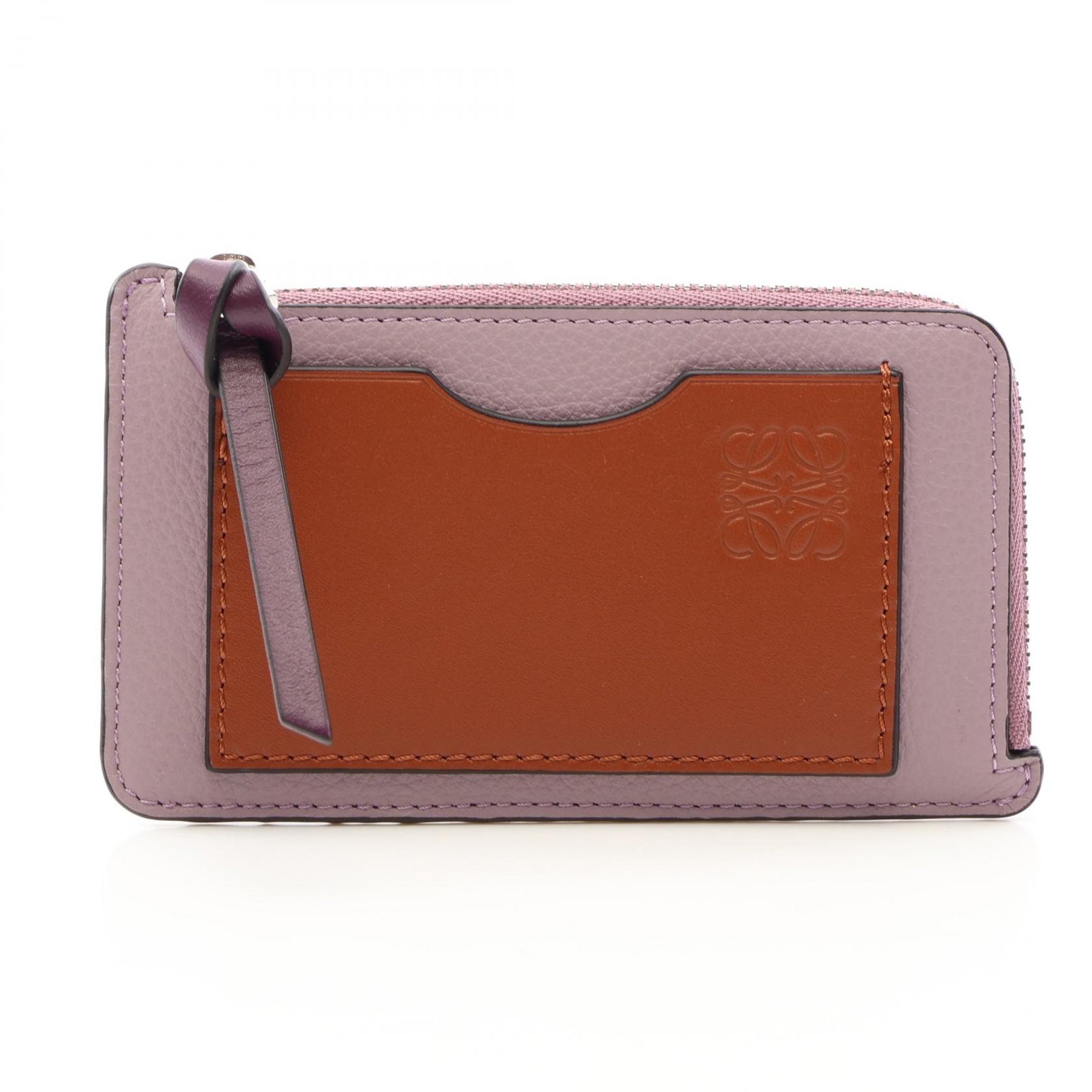 ロエベ LOEWE アナグラム コインカードホルダー カードケース コインケース 財布 レザー レディース パープル系 / ブラウン系 C660Z40X070057 【新品】｜Brandoff銀座