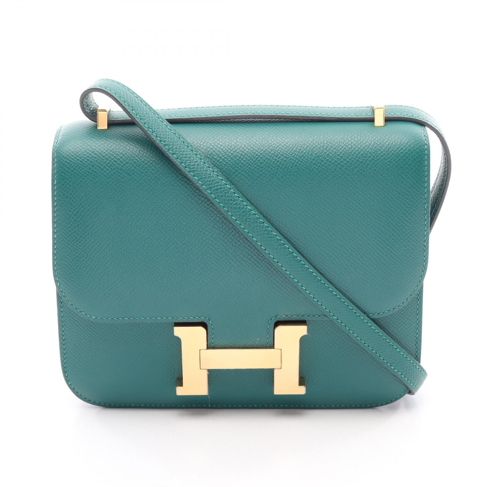 【10%OFFクーポン 7/26 9:59〆】 エルメス HERMES コンスタンス3 ミニ ショルダーバッグ バッグ レザー ヴォーエプソン ヴォーエプソン レディース グリーン系 【中古】｜Brandoff銀座 728,000円