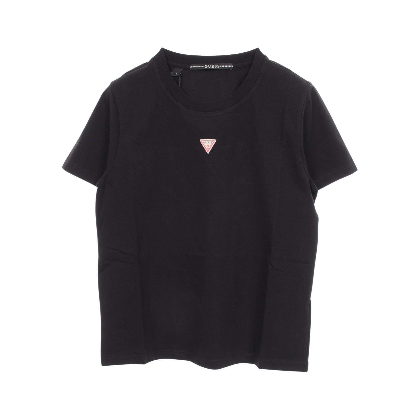 【10%OFFクーポン 7/26 9:59〆】 ゲス Guess ロゴプリント 半袖Tシャツ 衣料品 トップス コットン メンズ レディース ブラック系 MQ2K6451S 【新品】｜Brandoff銀座