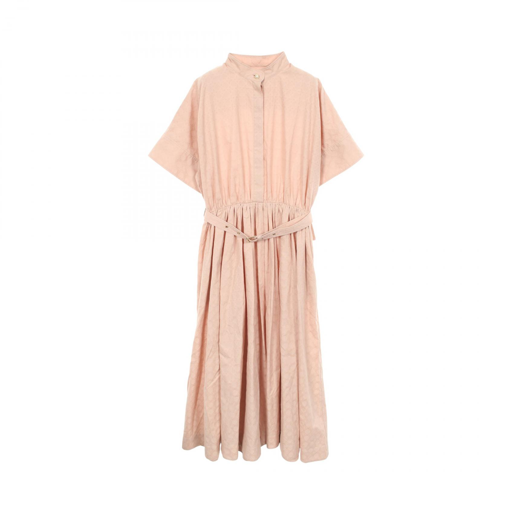 【10%OFFクーポン 7/26 9:59〆】 ディオール Dior マクロカナージュ ワンピース 衣料品 トップス コットン レディース ピンク系 411R59B3604 【中古】｜Brandoff銀座