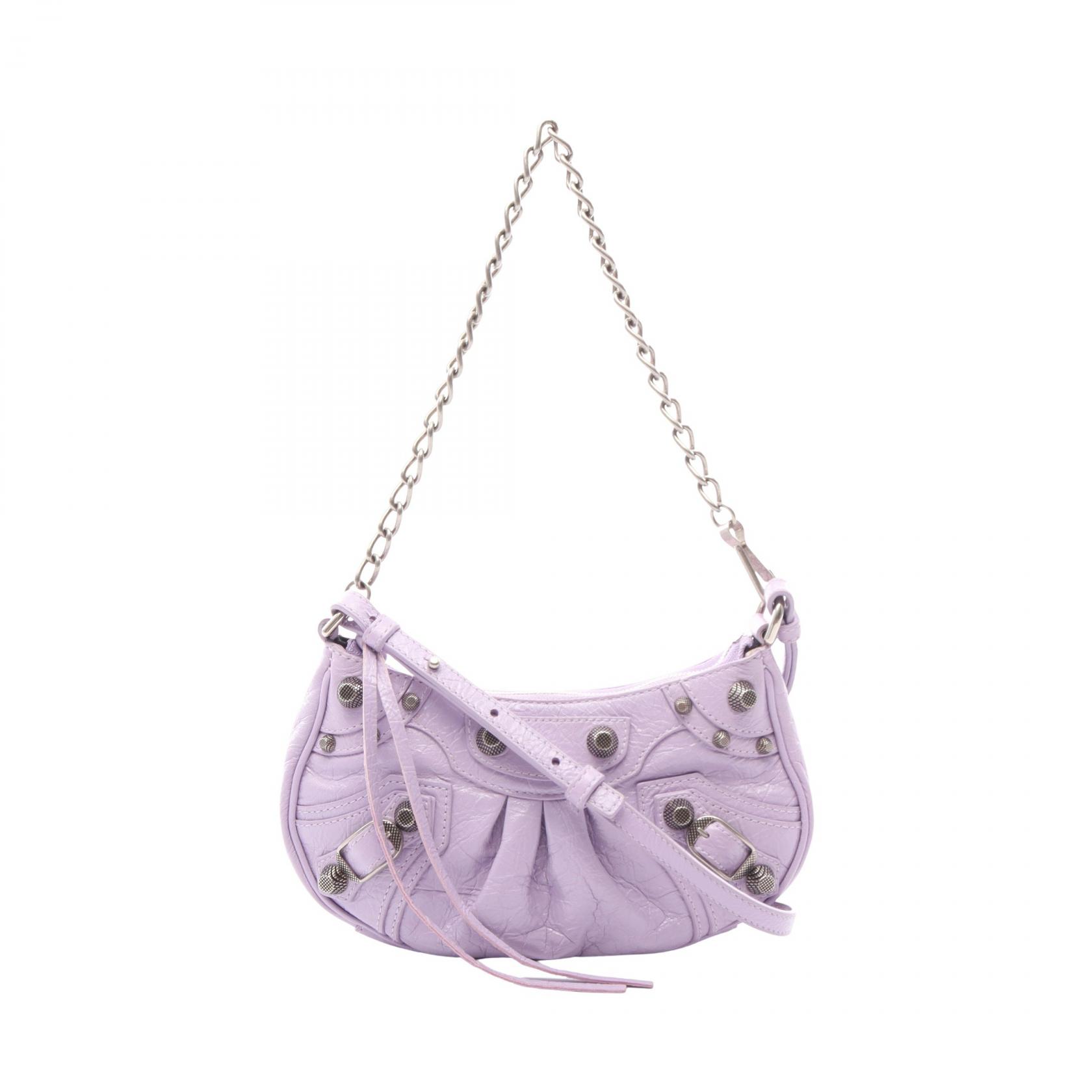 【10%OFFクーポン 7/26 9:59〆】 バレンシアガ BALENCIAGA LE CAGOLE MINI BB ル カゴール ミニ 2WAY ハンドバッグ バッグ レザー レディース パープル系 【中古】｜Brandoff銀座 84,700円