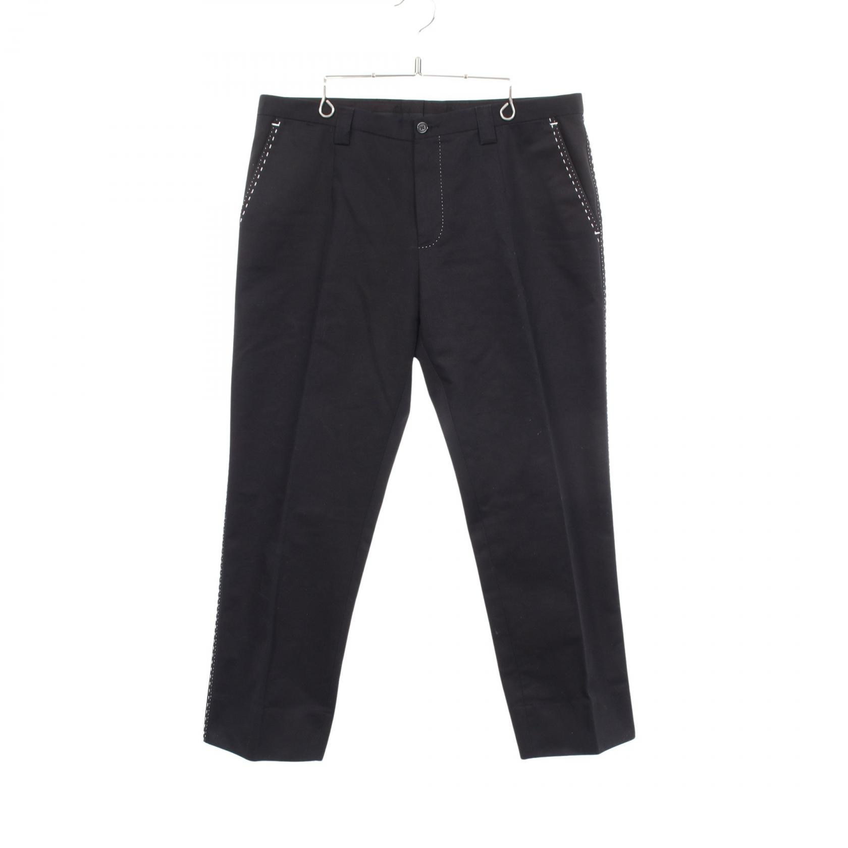 【10%OFFクーポン 7/26 9:59〆】 ドルチェアンドガッバーナ DOLCE & GABBANA ステッチ パンツ 衣料品 ボトムス コットン メンズ ブラック系 【中古】｜Brandoff銀座