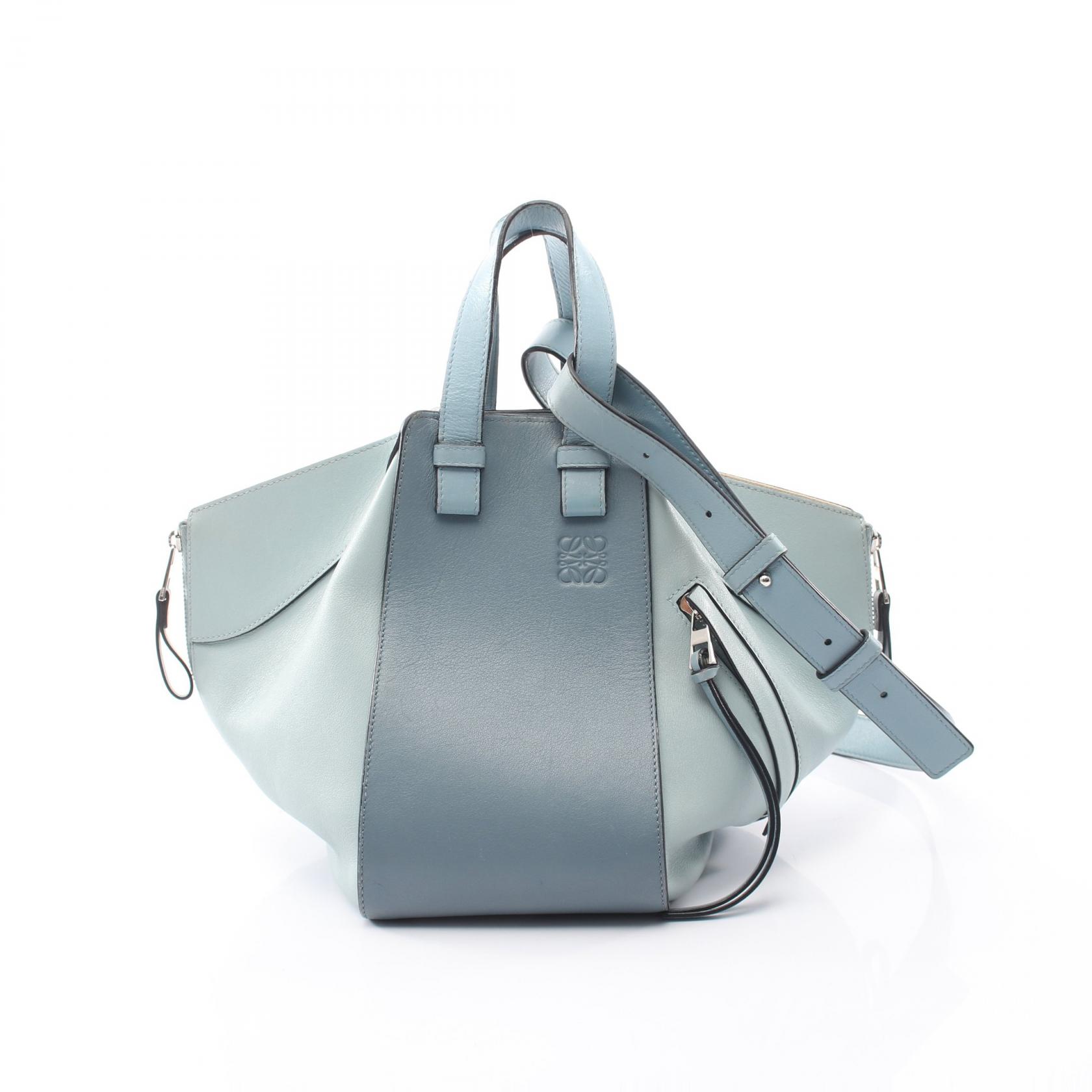 【10%OFFクーポン 7/26 9:59〆】 ロエベ LOEWE HAMMOCK SMALL ハンモック スモール 2WAY ハンドバッグ バッグ レザー レディース ブルー系 【中古】|Brandoff銀座