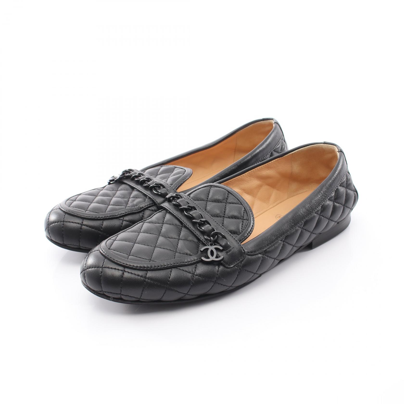 シャネル CHANEL マトラッセ ローファー 靴 ラムスキン（羊革） レディース ブラック系 G37312 【中古】｜Brandoff銀座