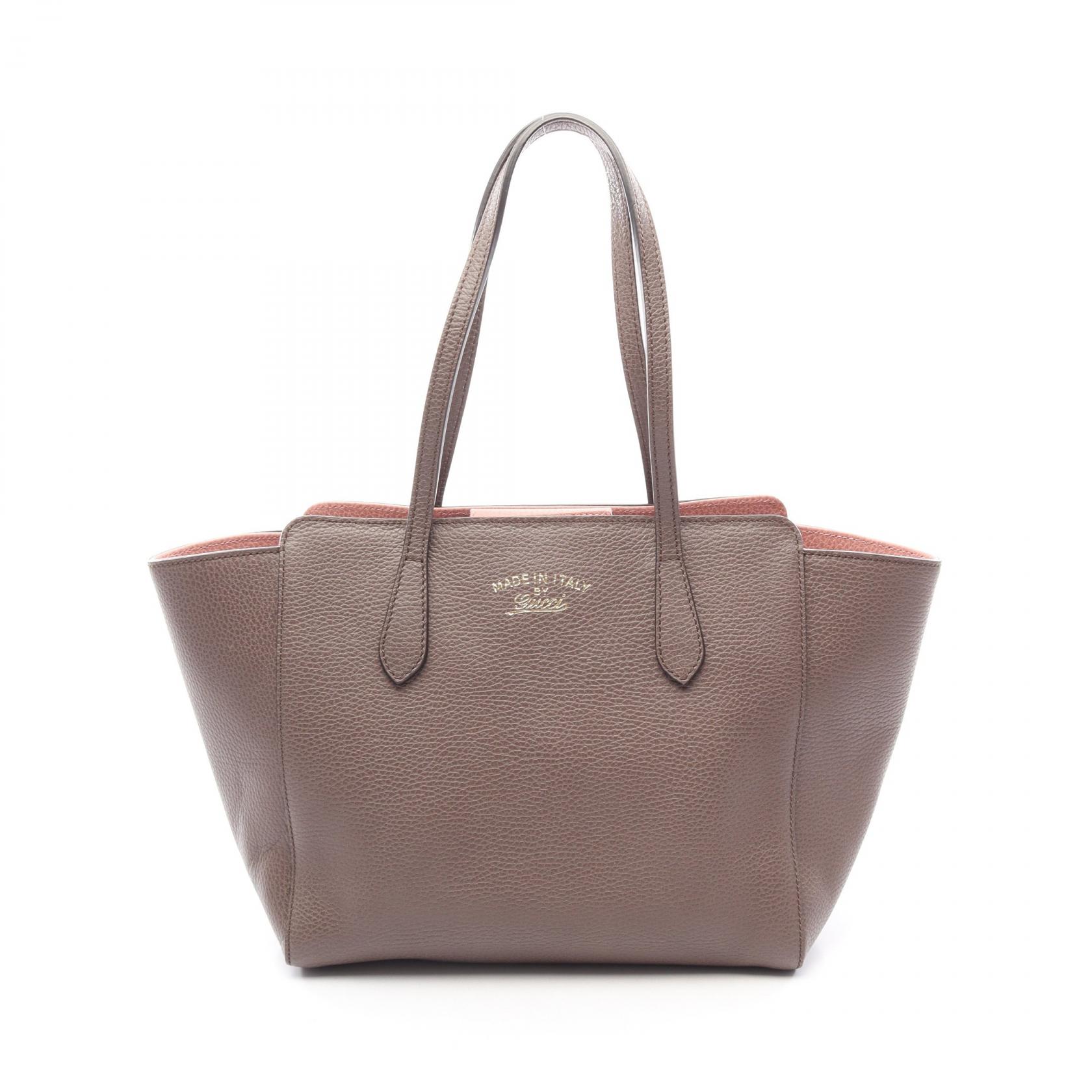 【10%OFFクーポン 7/26 9:59〆】 グッチ GUCCI スウィング トートバッグ バッグ レザー レディース ベージュ系 354408 【中古】|Brandoff銀座