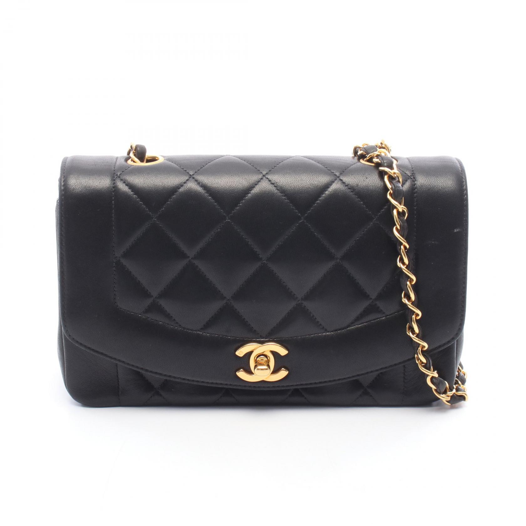 【10%OFFクーポン 7/26 9:59〆】 シャネル CHANEL マトラッセ ダイアナフラップ ショルダーバッグ バッグ ラムスキン（羊革） レディース ブラック系 A01164 【中古】｜Brandoff銀座