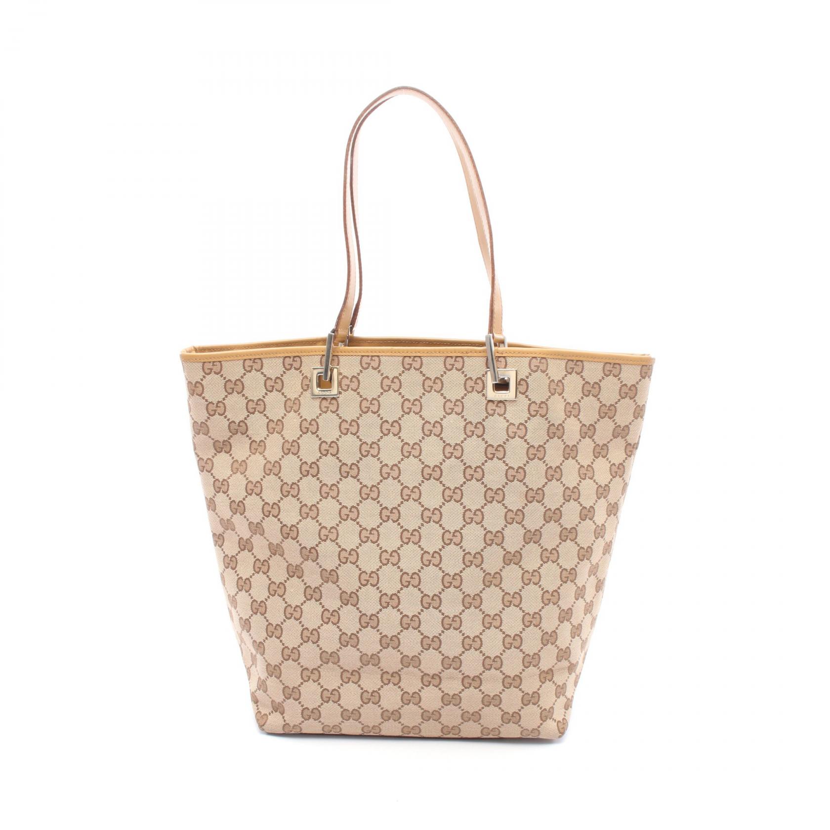 【10%OFFクーポン 7/26 9:59〆】 グッチ GUCCI GGキャンバス トートバッグ バッグ キャンバス レザー レディース ベージュ系 / ブラウン系 002 1098 【中古】｜Brandoff銀座