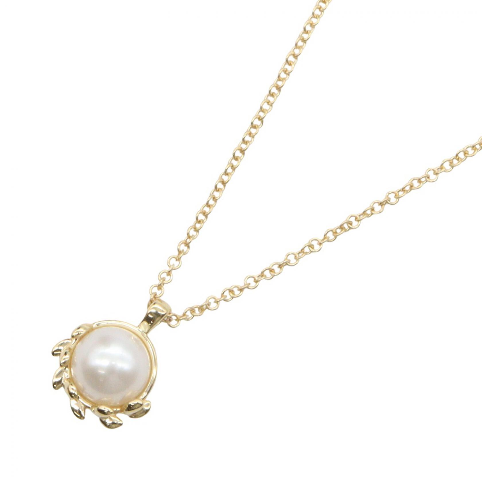 ティファニー TIFFANY＆CO オリーブリーフ パール ネックレス ネックレス ジュエリー K18（イエローゴールド） パール レディース ゴールド系 / ホワイト系 【中古】｜Brandoff銀座