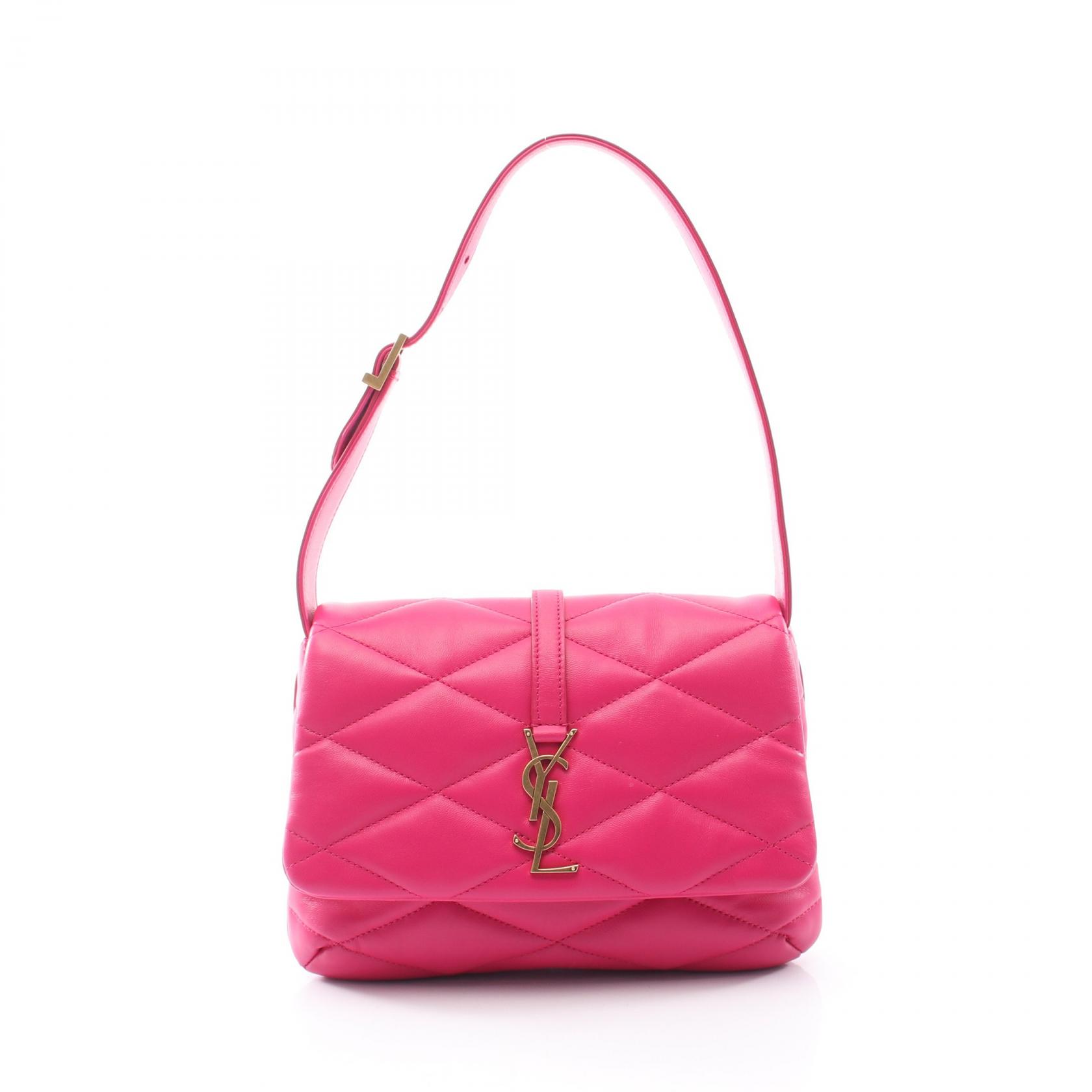 【10%OFFクーポン 7/26 9:59〆】 サンローランパリ SAINT LAURENT PARIS LE57 ショルダーバッグ バッグ レザー レディース ピンク系 698567 【中古】｜Brandoff銀座