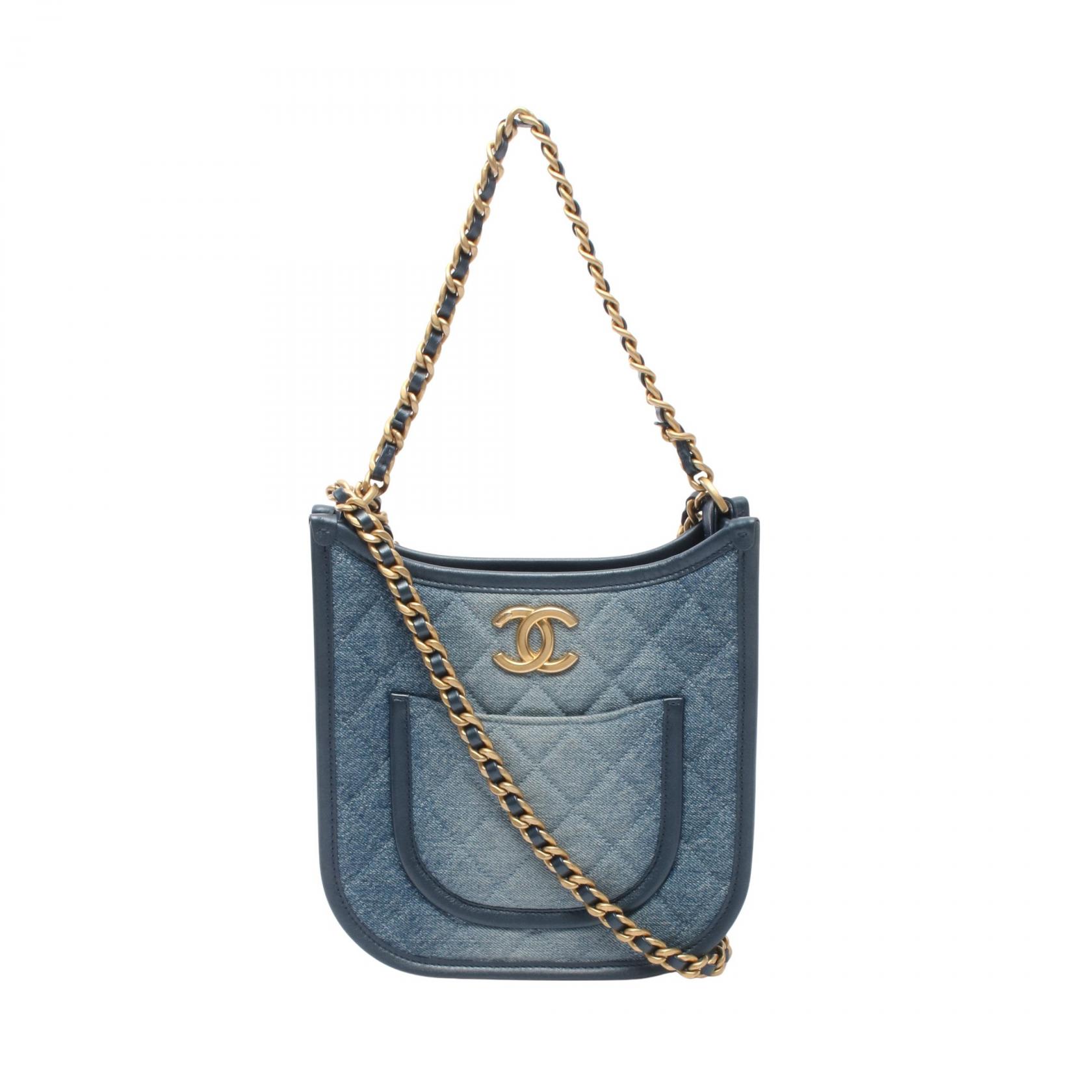 【10%OFFクーポン 7/26 9:59〆】 シャネル CHANEL マトラッセ ホーボー ショルダーバッグ バッグ デニム レザー レディース ブルー系 AS4532 【中古】|Brandoff銀座