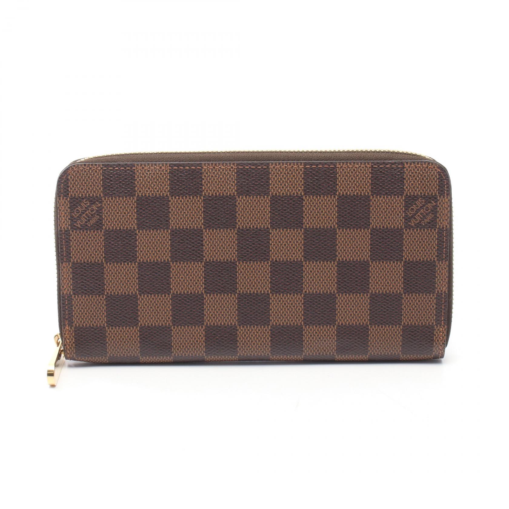 【10%OFFクーポン 7/26 9:59〆】 ルイ・ヴィトン LOUIS VUITTON ジッピーウォレット ダミエエベヌ ラウンド長財布 財布 PVC メンズ レディース ブラウン系 N60015 【中古】|Brandoff銀座