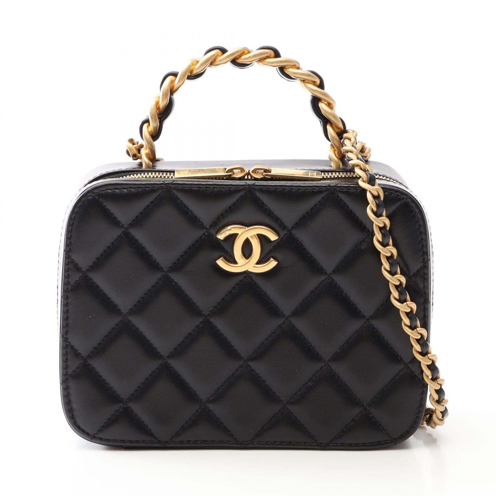 【10%OFFクーポン 7/26 9:59〆】 シャネル CHANEL マトラッセ バニティ ショルダーバッグ バッグ ラムスキン(羊革) レディース ブラック系 AS3318 【中古】|Brandoff銀座