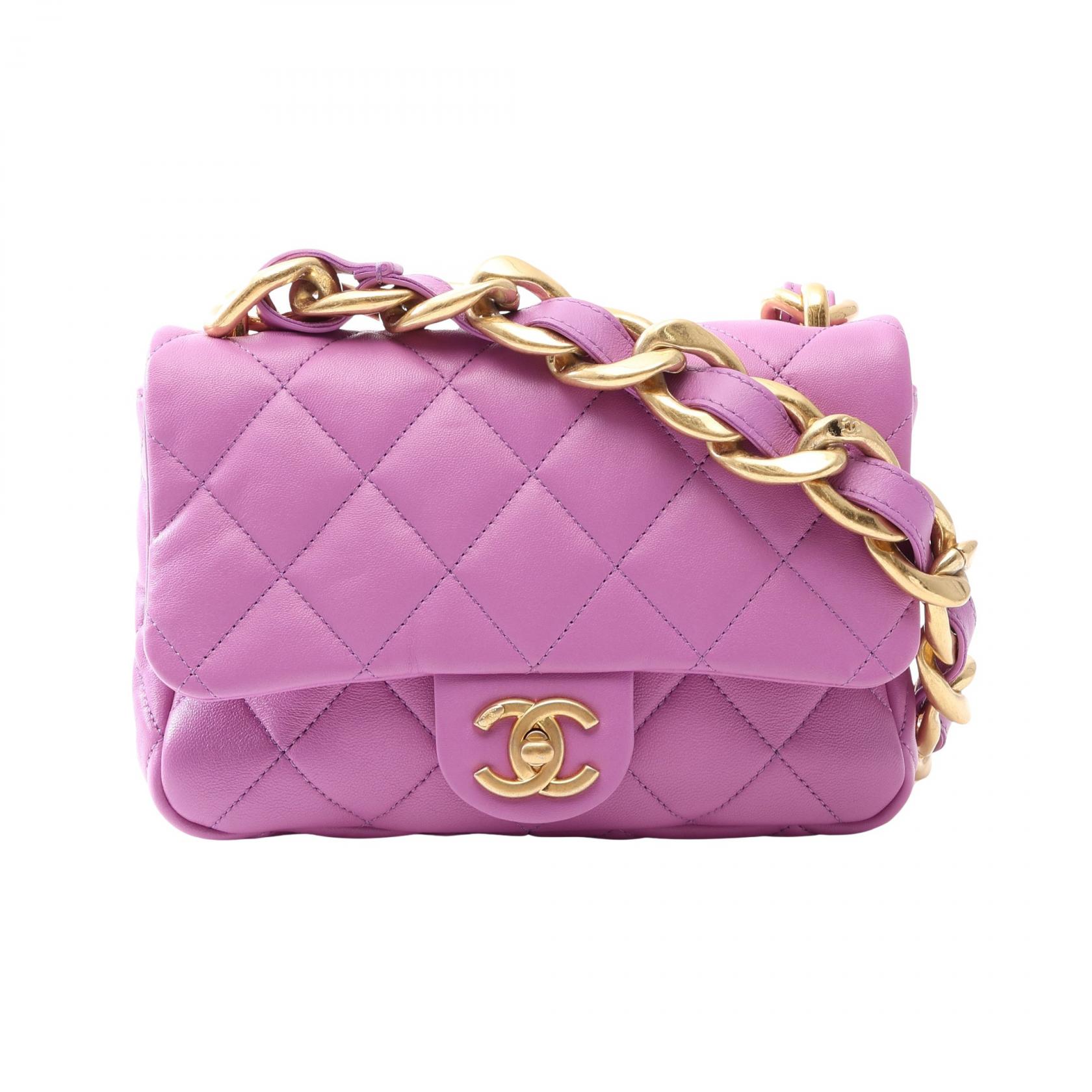 【10%OFFクーポン 7/26 9:59〆】 シャネル CHANEL マトラッセ ショルダーバッグ バッグ ラムスキン（羊革） レディース パープル系 【中古】｜Brandoff銀座 315,000円