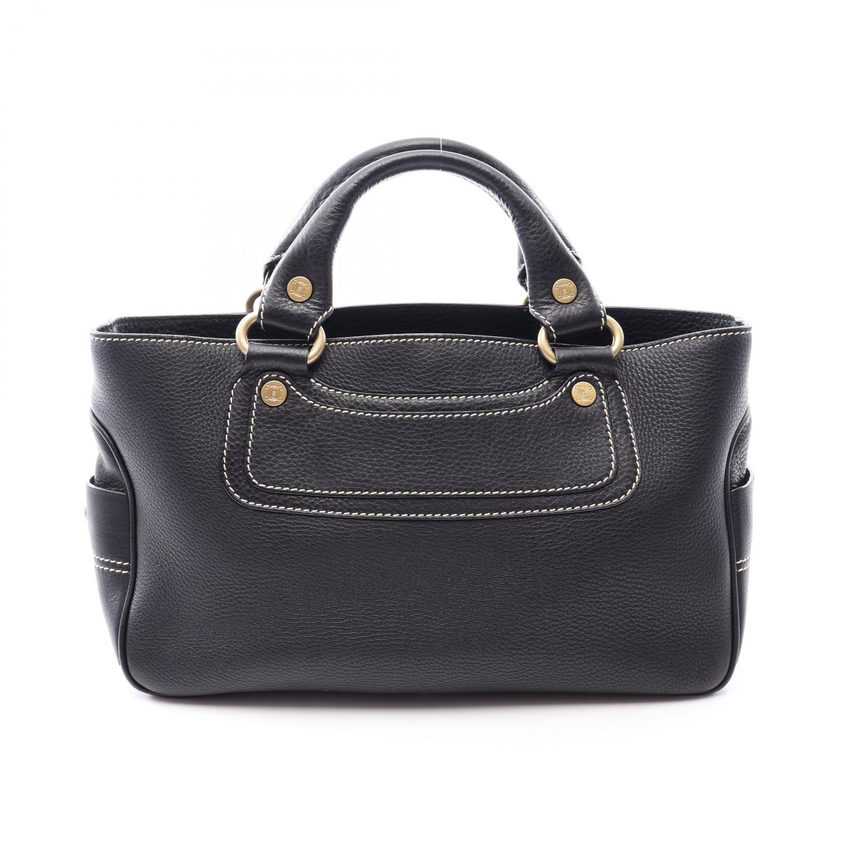 【10%OFFクーポン 7/26 9:59〆】 セリーヌ CELINE ブギーバッグ ハンドバッグ バッグ レザー レディース ブラック系 【中古】|Brandoff銀座