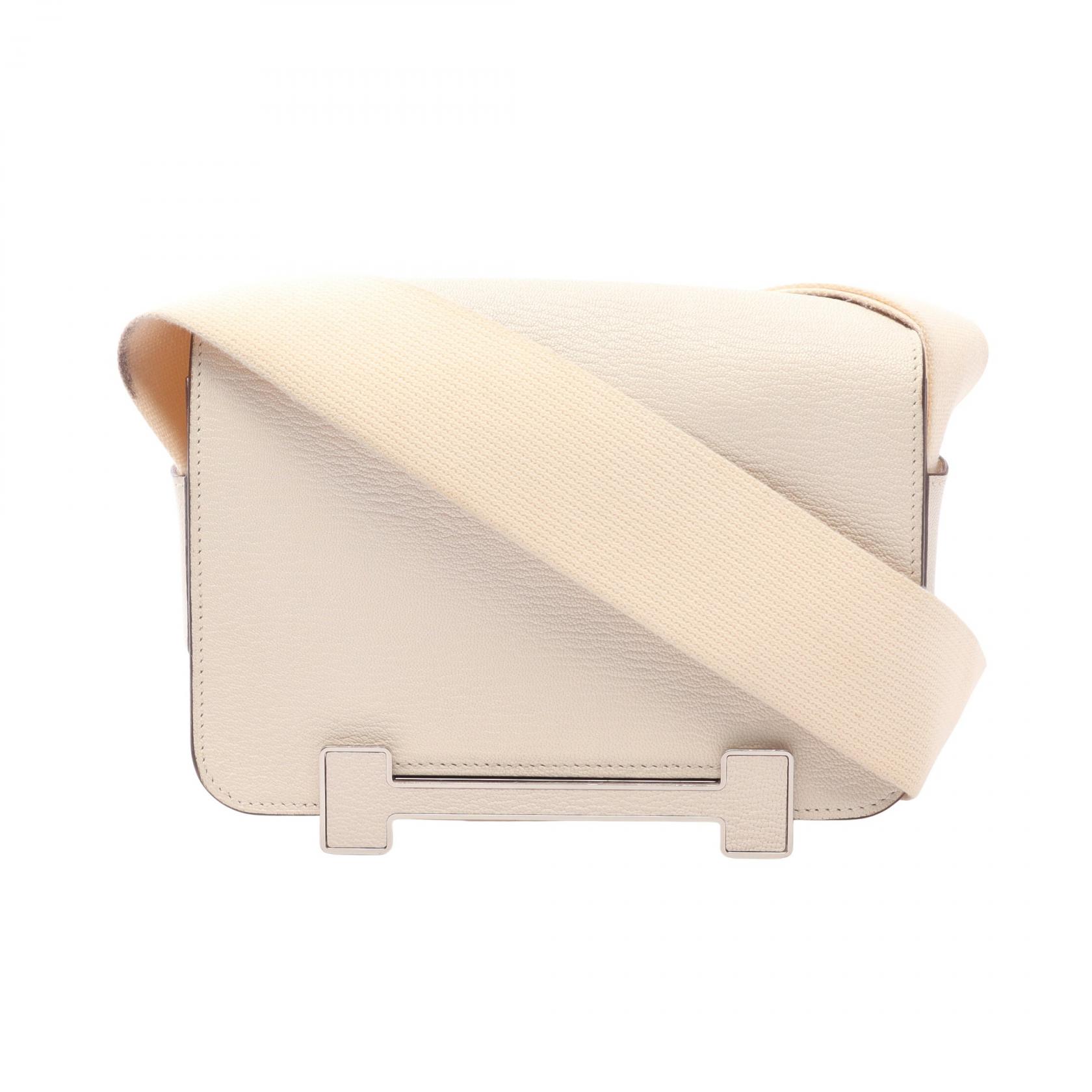 【10%OFFクーポン 7/26 9:59〆】 エルメス HERMES ゲタ ナタ ショルダーバッグ バッグ シェーブル シェーブル レディース アイボリー系 【中古】|Brandoff銀座