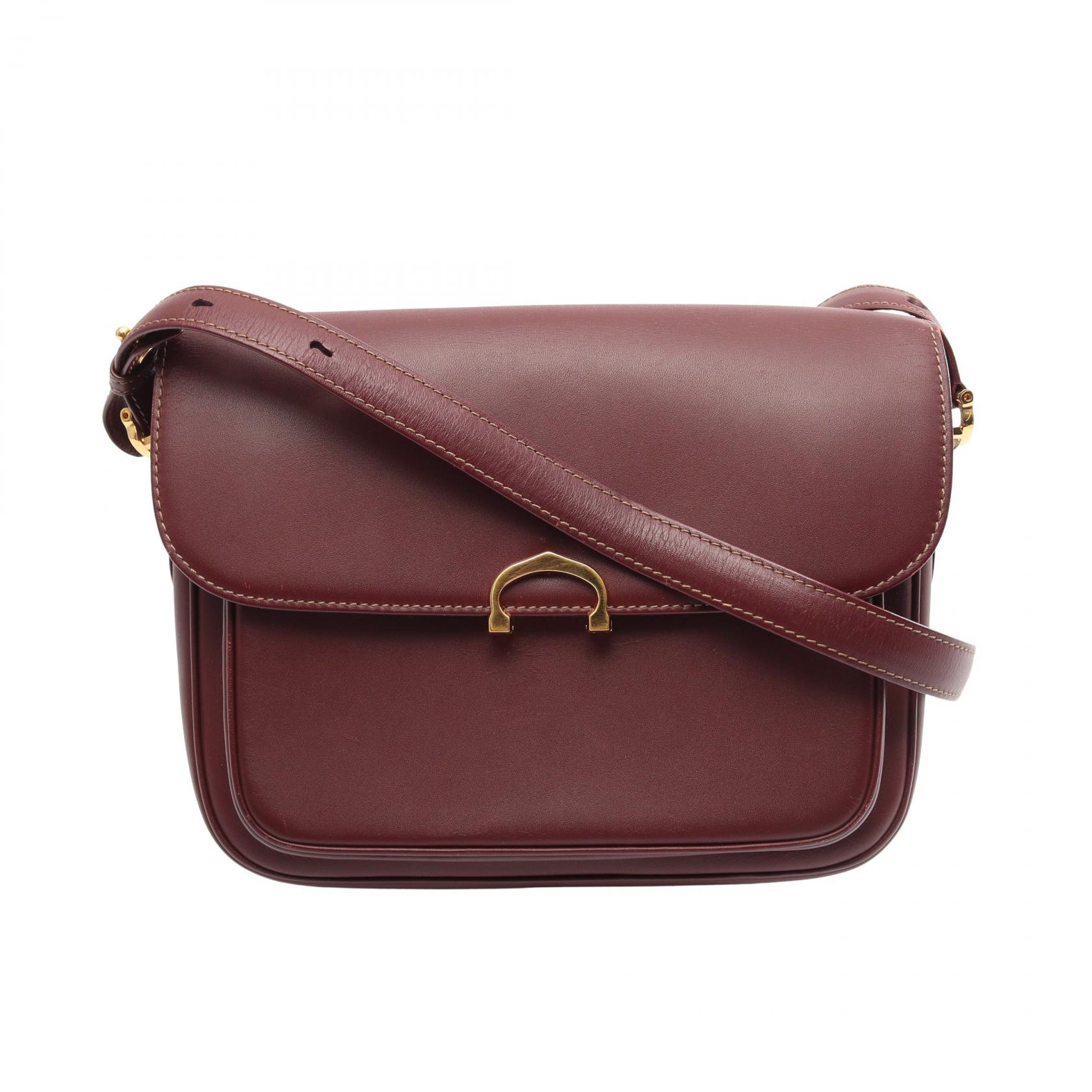 【10%OFFクーポン 7/26 9:59〆】 カルティエ CARTIER マストライン ショルダーバッグ バッグ レザー レディース ボルドー系 【中古】｜Brandoff銀座 39,650円