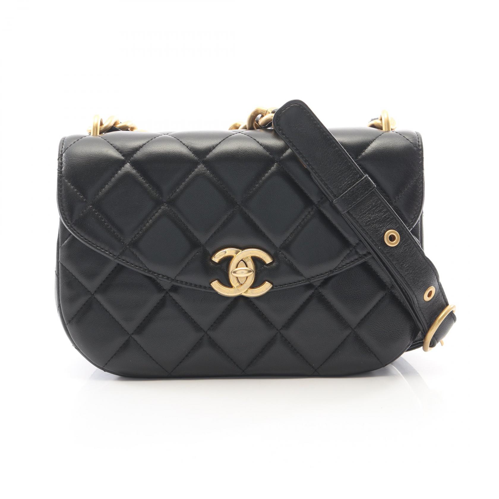【10%OFFクーポン 7/26 9:59〆】 シャネル CHANEL マトラッセ ショルダーバッグ バッグ ラムスキン(羊革) レディース ブラック系 【中古】|Brandoff銀座