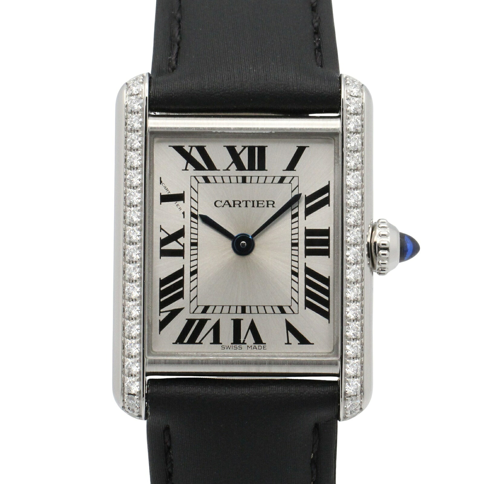 カルティエ CARTIER タンクマスト SM 腕時計 時計 ステンレススチール レザーベルト ダイヤモンド レディース シルバー系 W4TA0016 【中古】｜Brandoff銀座
