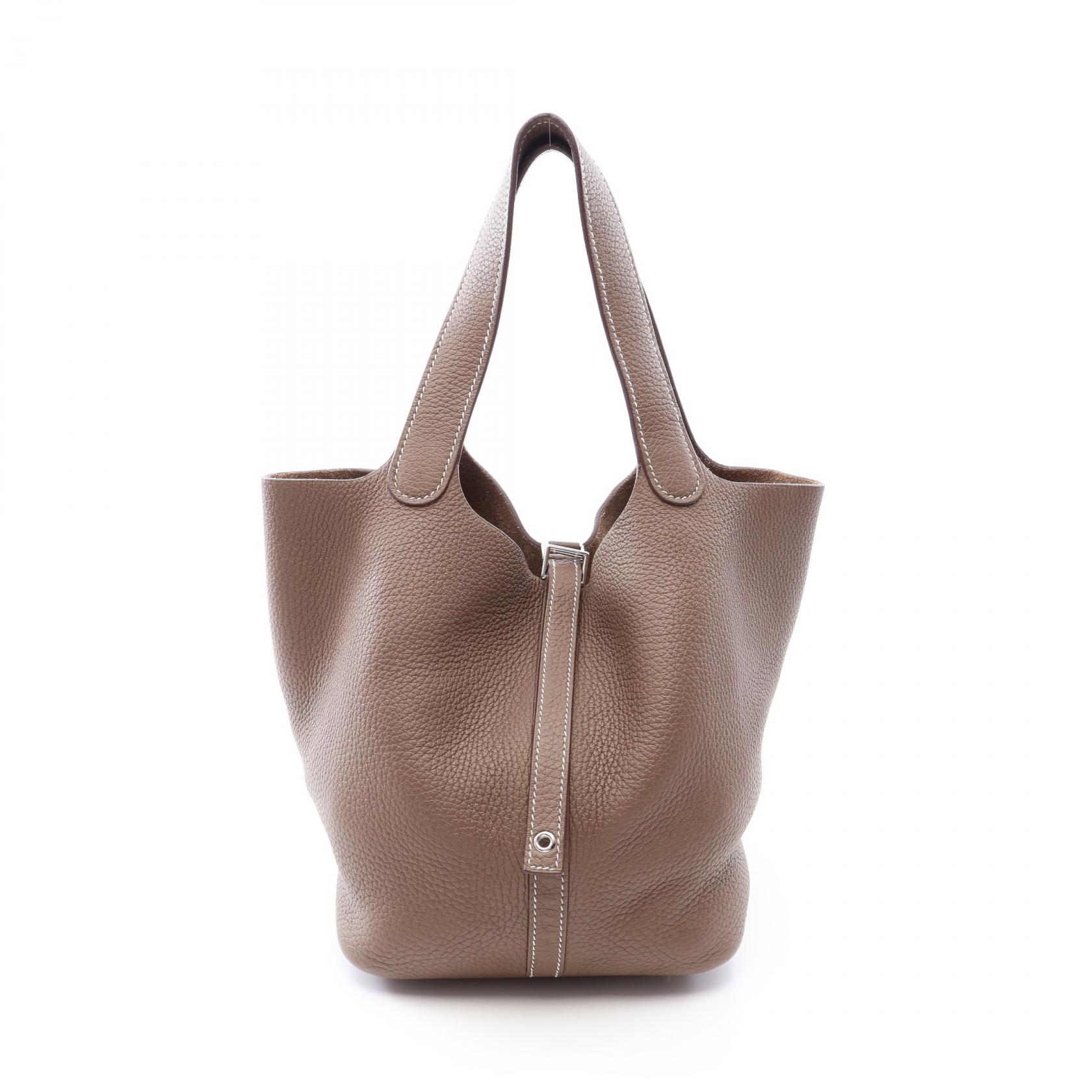 【10%OFFクーポン 7/26 9:59〆】 エルメス HERMES ピコタンロックMM エトゥープ ハンドバッグ バッグ トリヨンクレマンス トリヨンクレマンス レディース グレー系 060991CK 【中古】|Brandoff銀座
