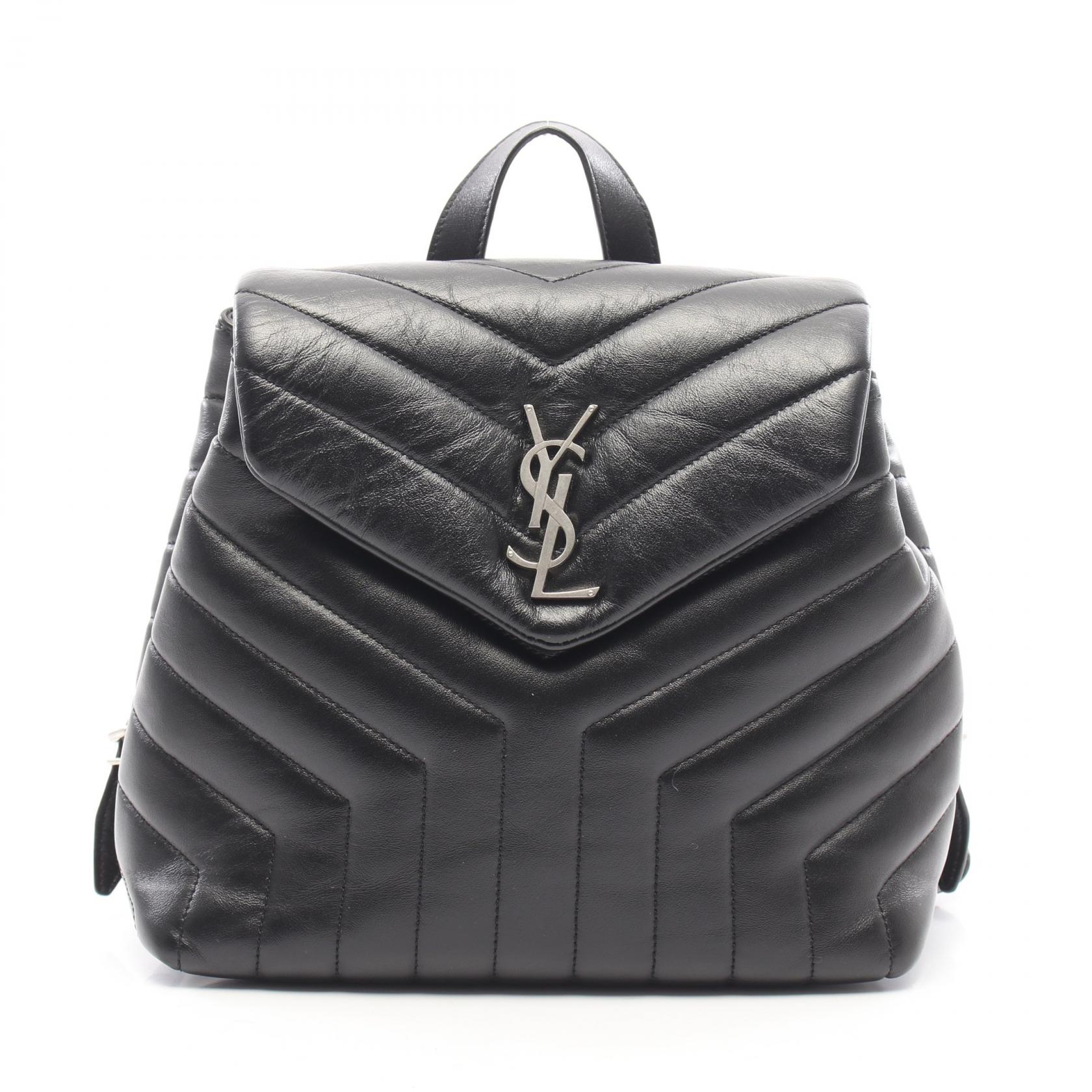 【10%OFFクーポン 7/26 9:59〆】 サンローランパリ SAINT LAURENT PARIS ルル リュックサック バックパック バッグ レザー レディース ブラック系 487220 【中古】｜Brandoff銀座