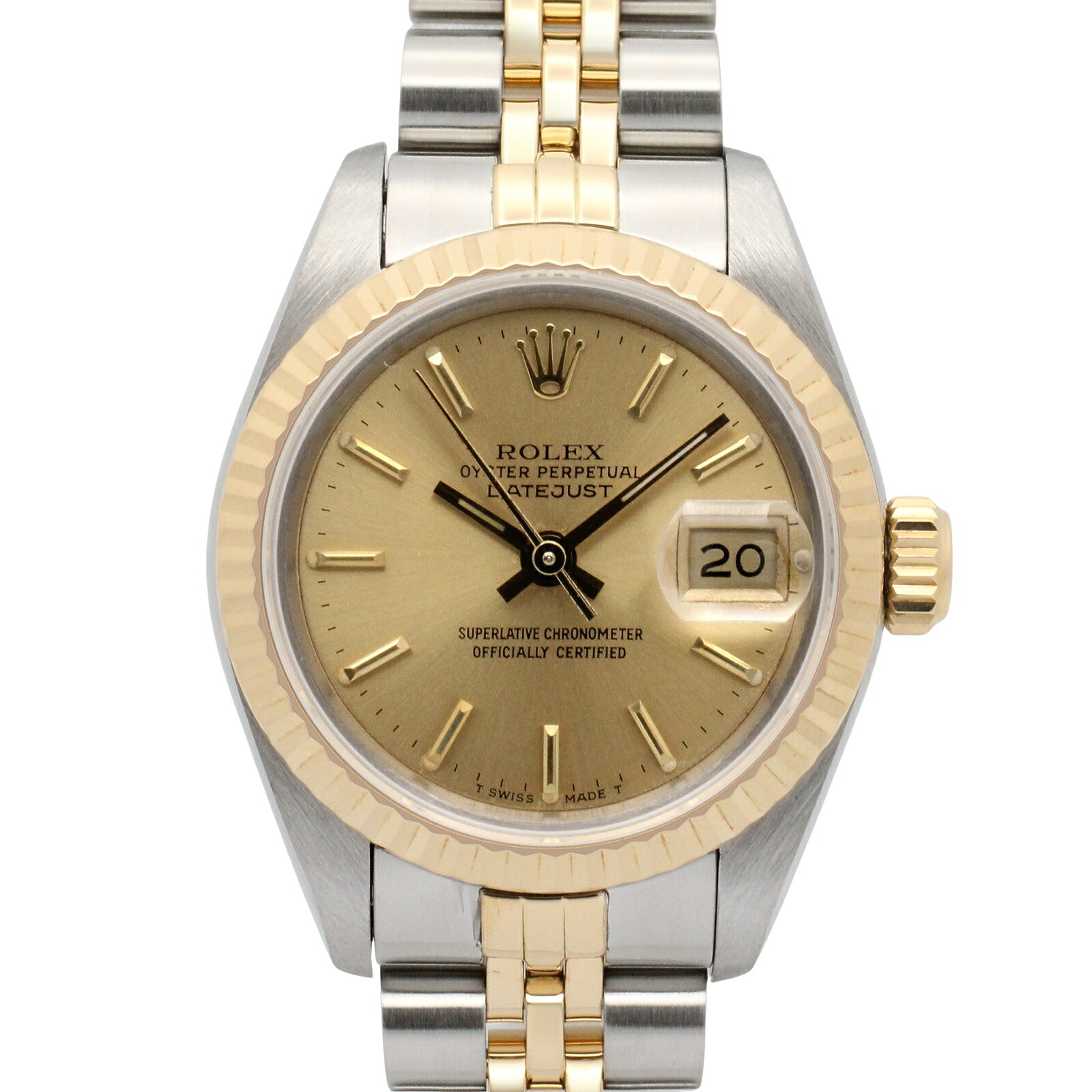 ロレックス ROLEX デイトジャスト R番 腕時計 時計 K18(イエローゴールド) ステンレススチール レディース ゴールド系 シャンパン/バー 69173 【中古】|Brandoff銀座