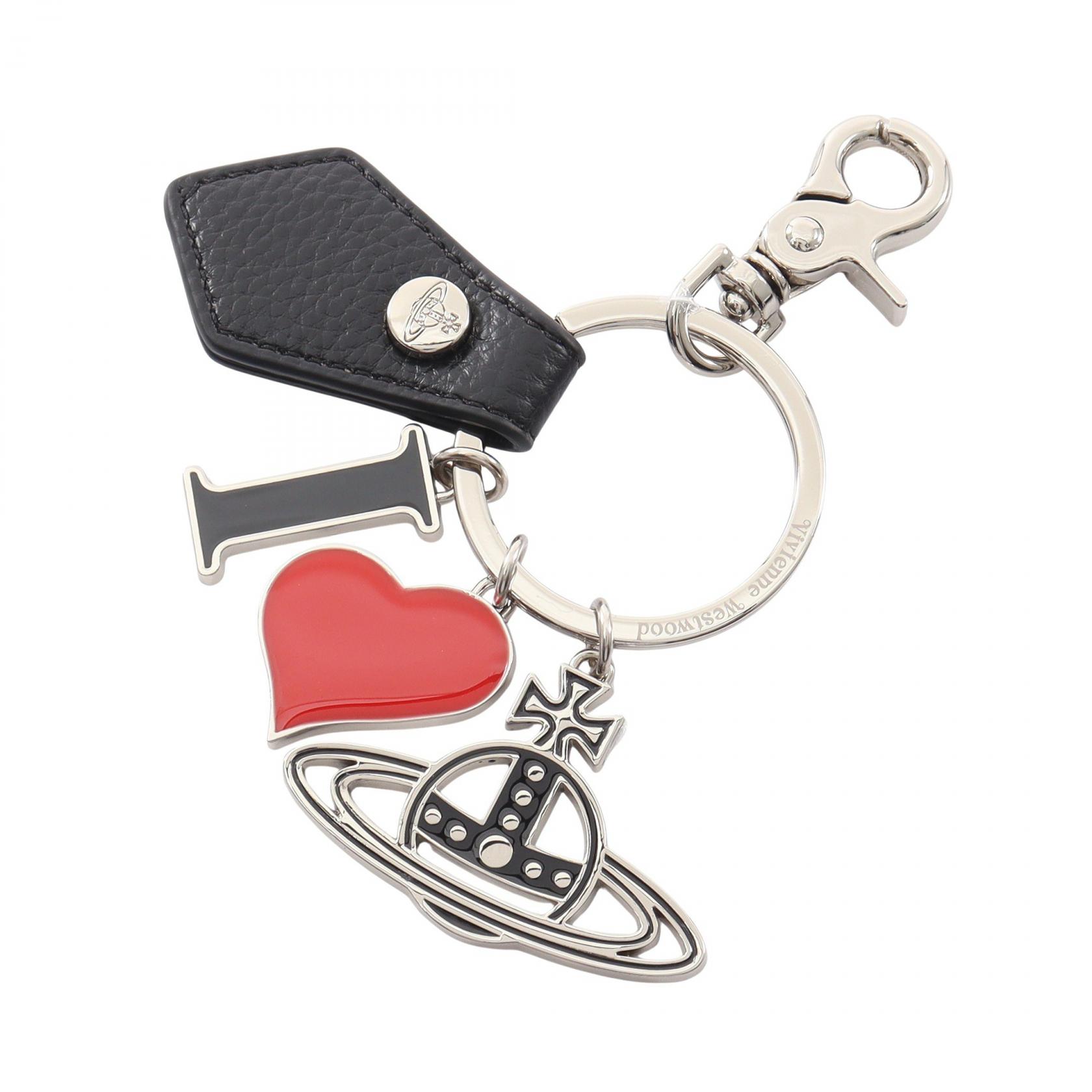 【10%OFFクーポン 7/26 9:59〆】 ヴィヴィアンウエストウッド Vivienne Westwood I LOVE ORB KEYRING キーホルダー アクセサリー メタル / フェイクレザー レディース シルバー系 / ブラック系 / レッド系 8203011EUS000DN403 【新品】｜Brandoff銀座