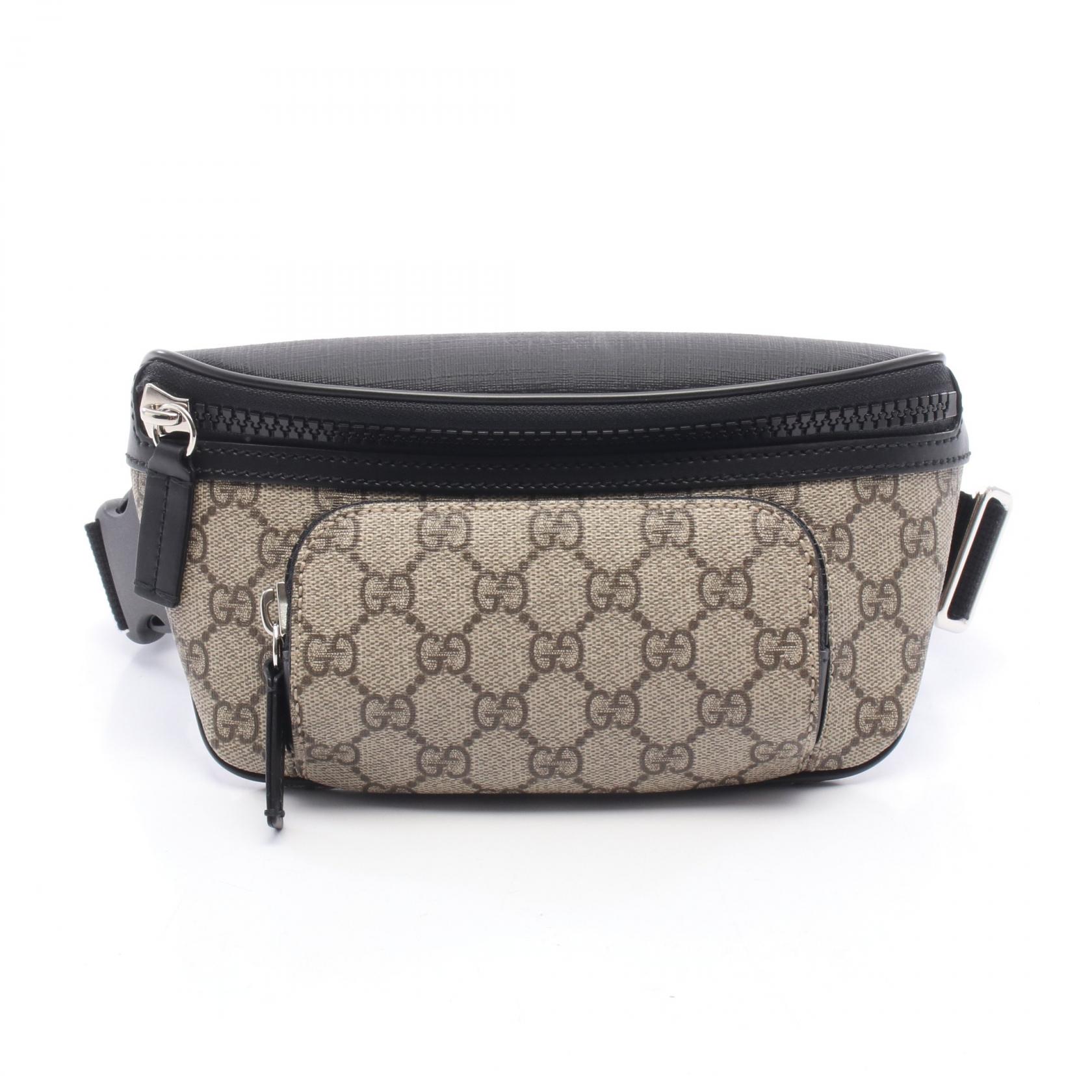 【10%OFFクーポン 7/26 9:59〆】 グッチ GUCCI GGスプリーム ベルトバッグ ウエストバッグ ボディバッグ バッグ PVCコーティングキャンバス レザー レディース ベージュ系 / ブラウン系 / ブラック系 779877 【中古】|Brandoff銀座