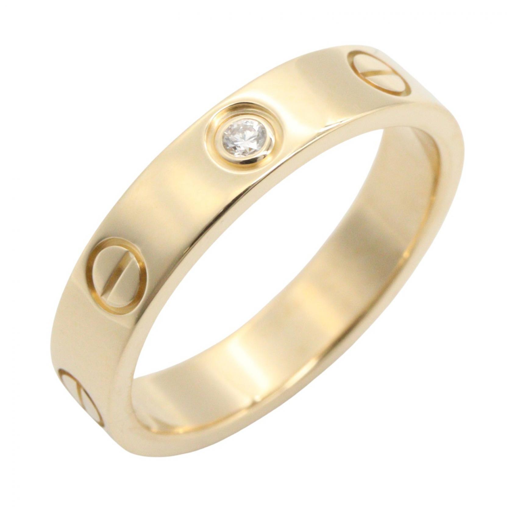 【10%OFFクーポン 7/26 9:59〆】 カルティエ CARTIER ミニラブリング 1PD リング・指輪 ジュエリー K18（イエローゴールド） ダイヤモンド レディース ゴールド系 / クリア系 B405100 【中古】｜Brandoff銀座