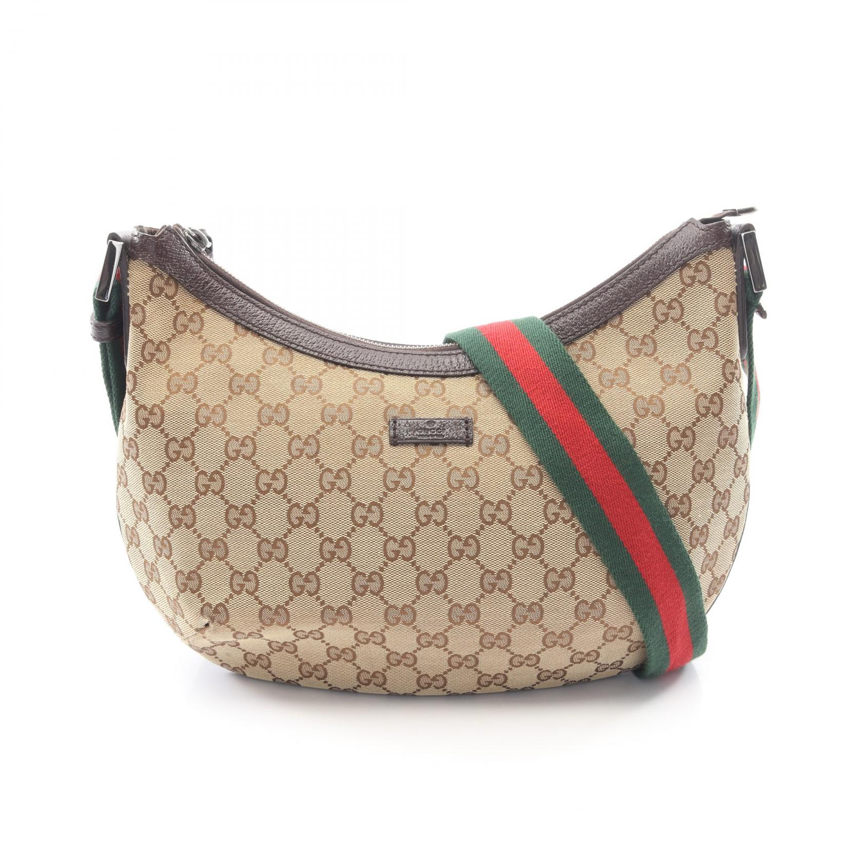 【10%OFFクーポン 7/26 9:59〆】 グッチ GUCCI GGキャンバス ショルダーバッグ バッグ キャンバス レザー レディース ベージュ系 / ブラウン系 181092 【中古】｜Brandoff銀座 67,100円