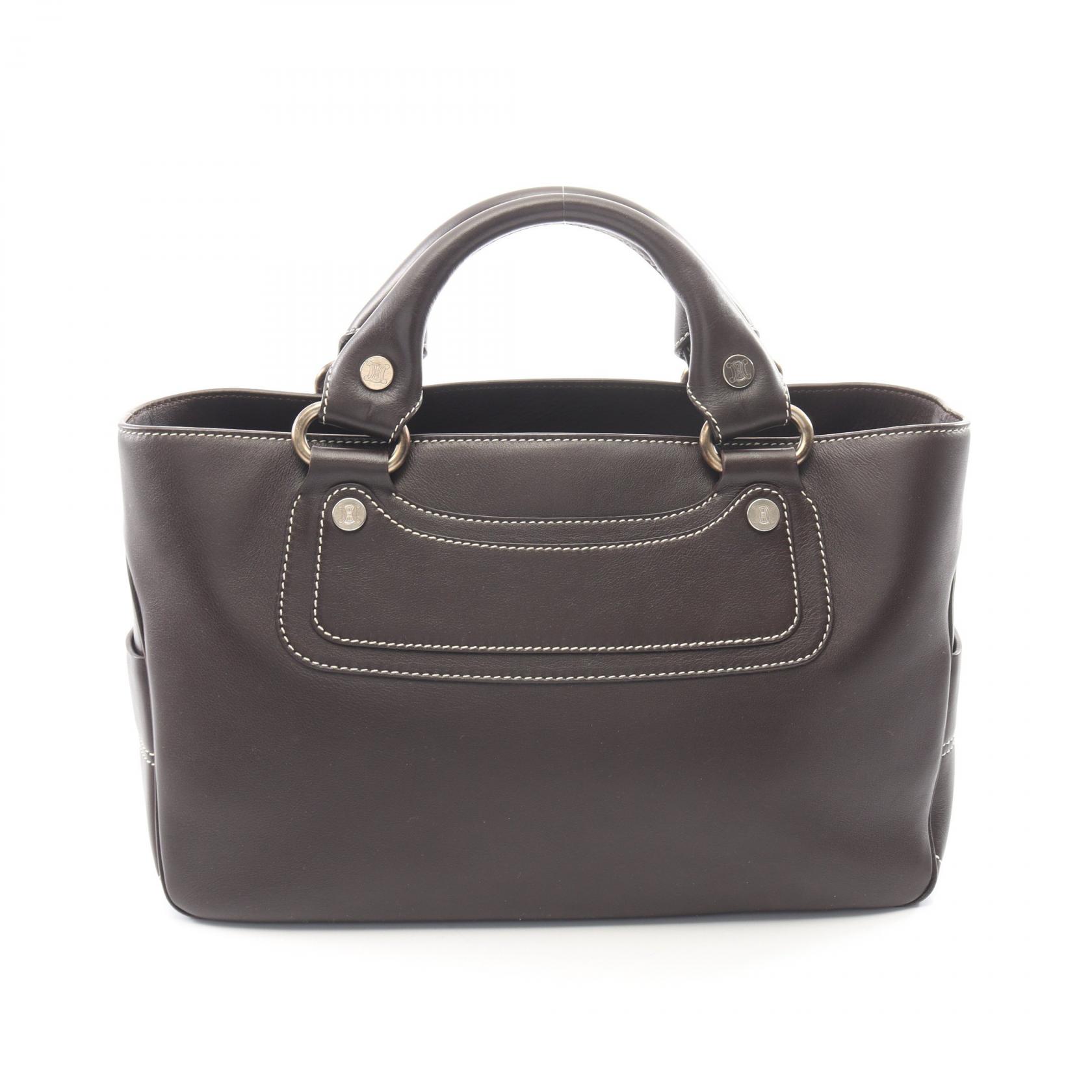 【10%OFFクーポン 7/26 9:59〆】 セリーヌ CELINE ブギーバッグ ハンドバッグ バッグ レザー レディース ブラウン系 【中古】|Brandoff銀座