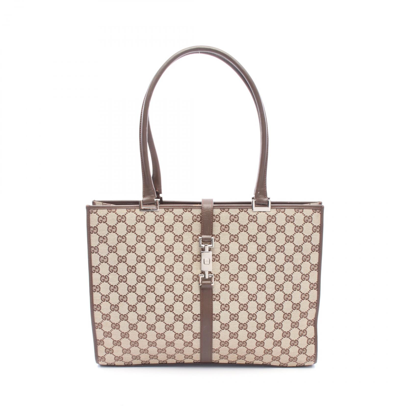 【10%OFFクーポン 7/26 9:59〆】 グッチ GUCCI GGキャンバス トートバッグ バッグ キャンバス レザー レディース ベージュ系 / ブラウン系 002･1074 【中古】｜Brandoff銀座