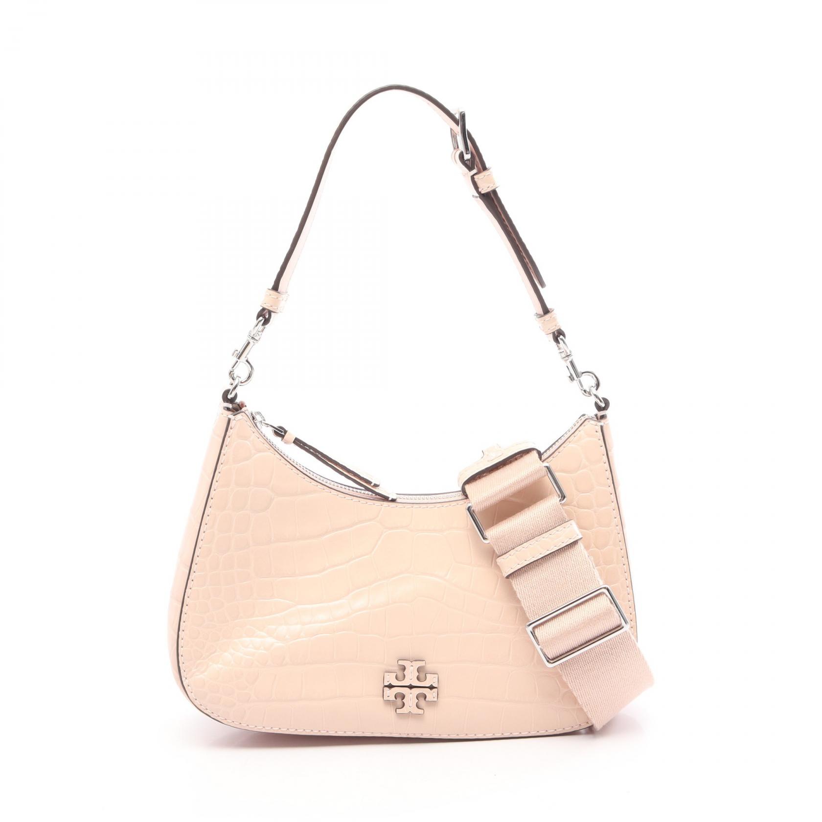 【10%OFFクーポン 7/26 9:59〆】 トリーバーチ Tory Burch THEA EMBOSSED CONVERTIBLE CROSSBODY クロコ型押し 2WAY ショルダーバッグ バッグ レザー レディース ピンク系 【中古】|Brandoff銀座